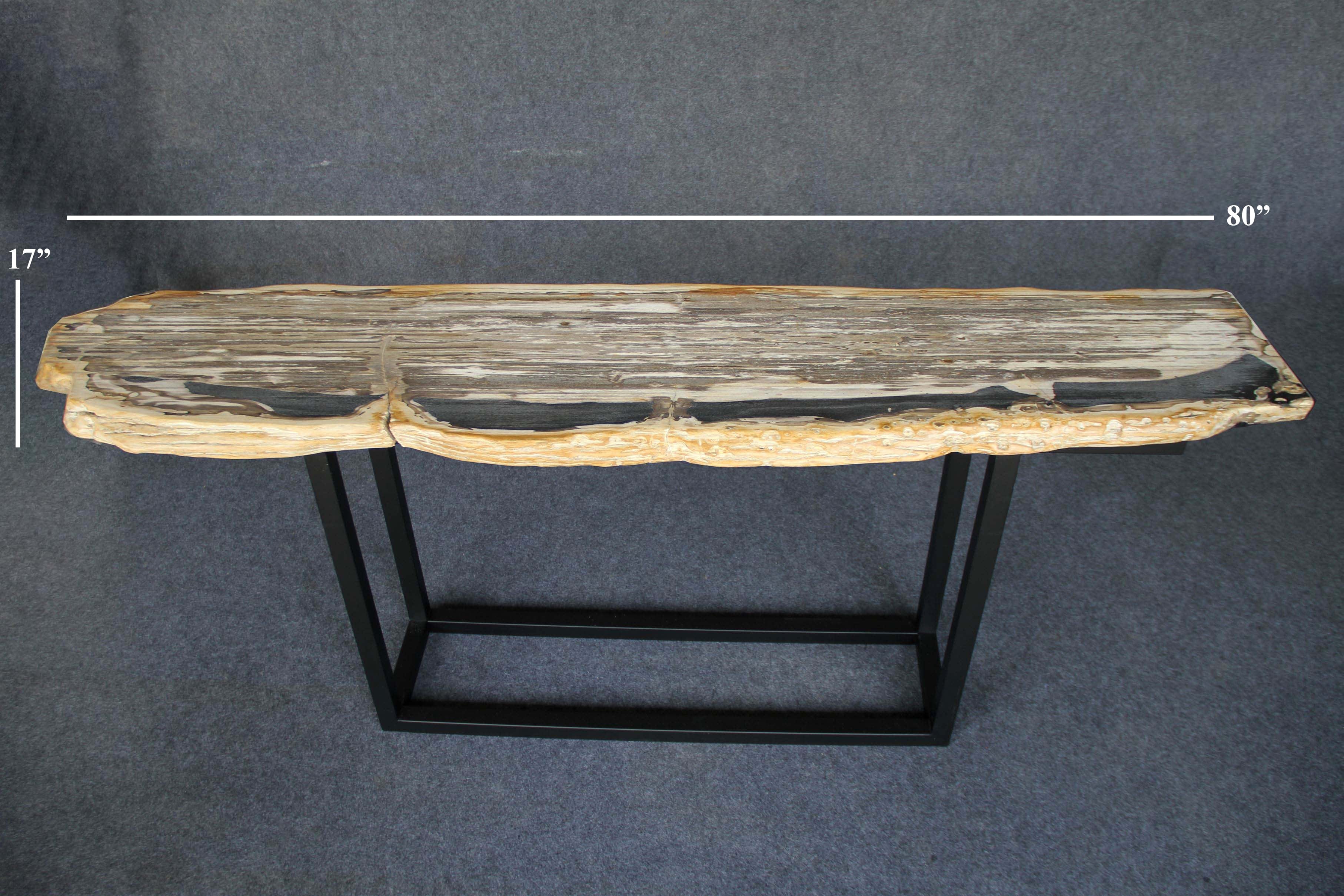 Kalifano Petrified Wood Petrified Wood Console Table 80" / 198 lbs PWR7200.004