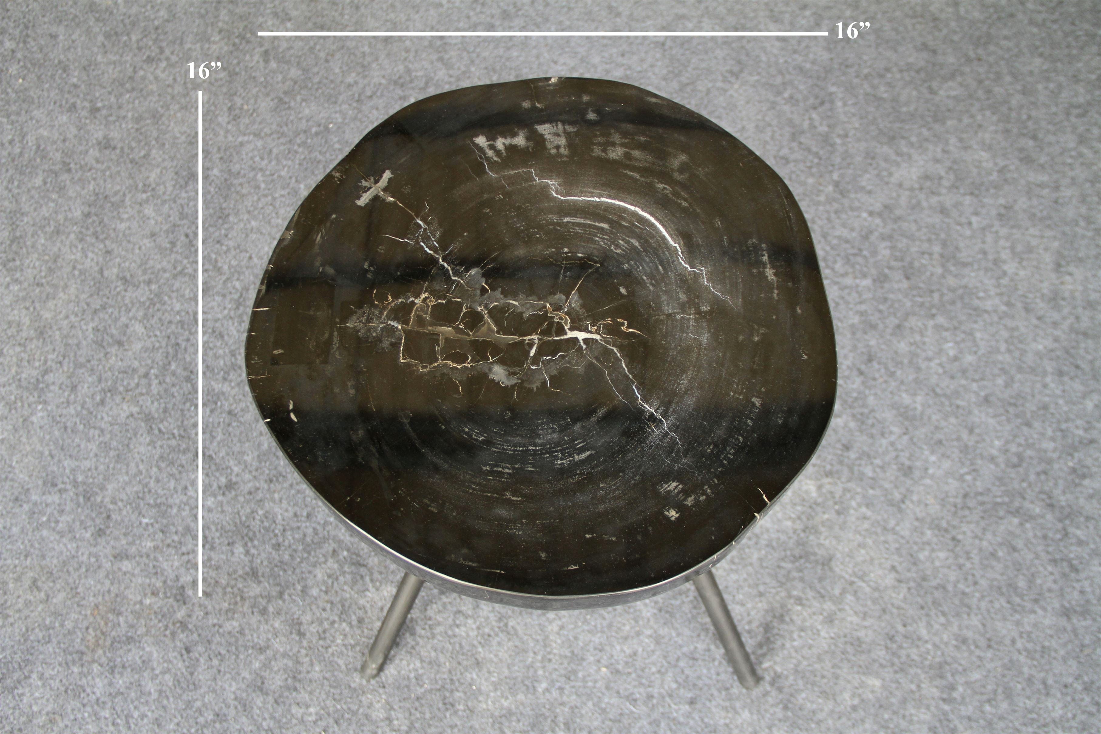 Kalifano Petrified Wood Petrified Wood Round Coffee Table 16" / 22 lbs PWT800.003