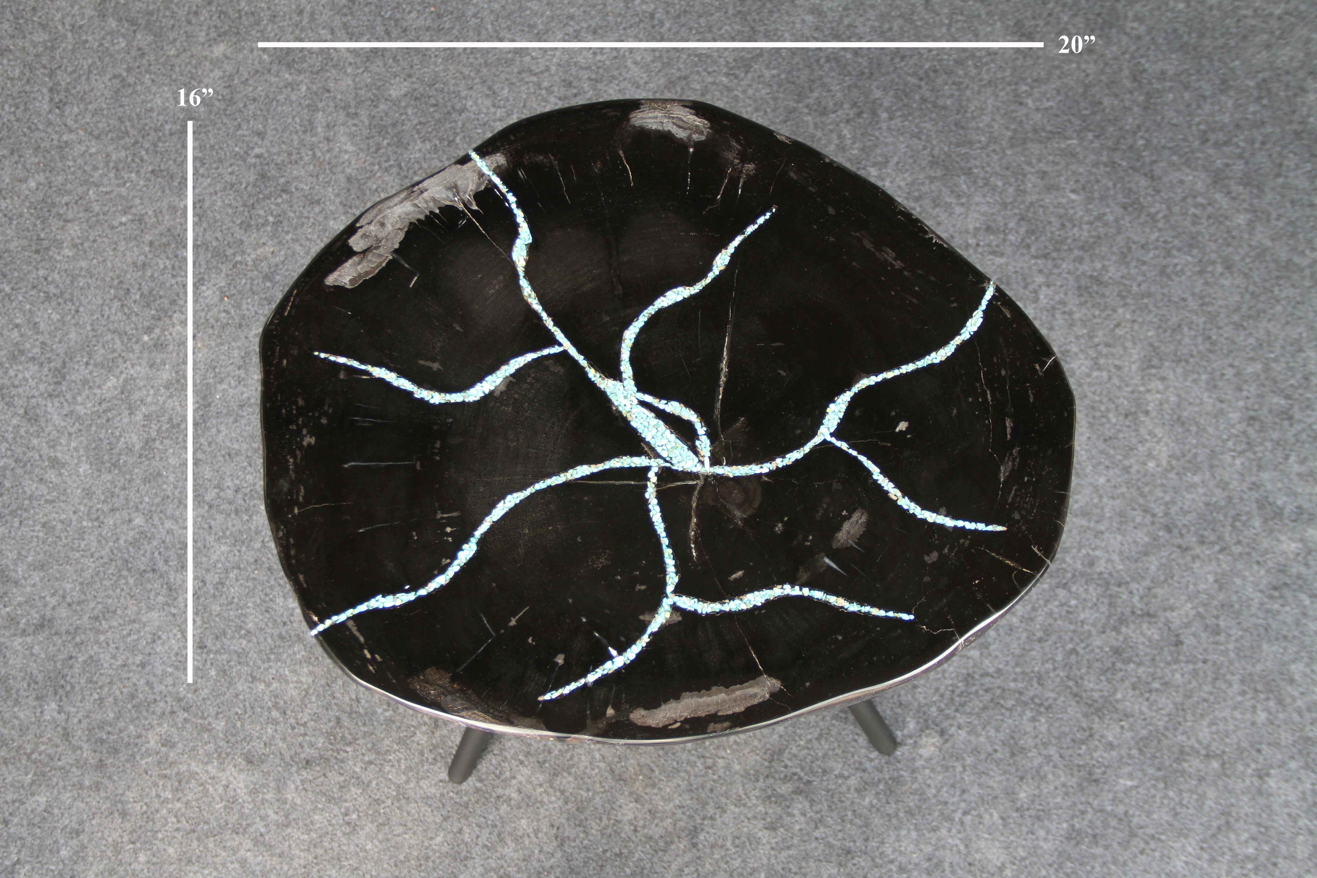 Kalifano Petrified Wood Petrified Wood Round Coffee Table 20" / 42 lbs PWT1600.003