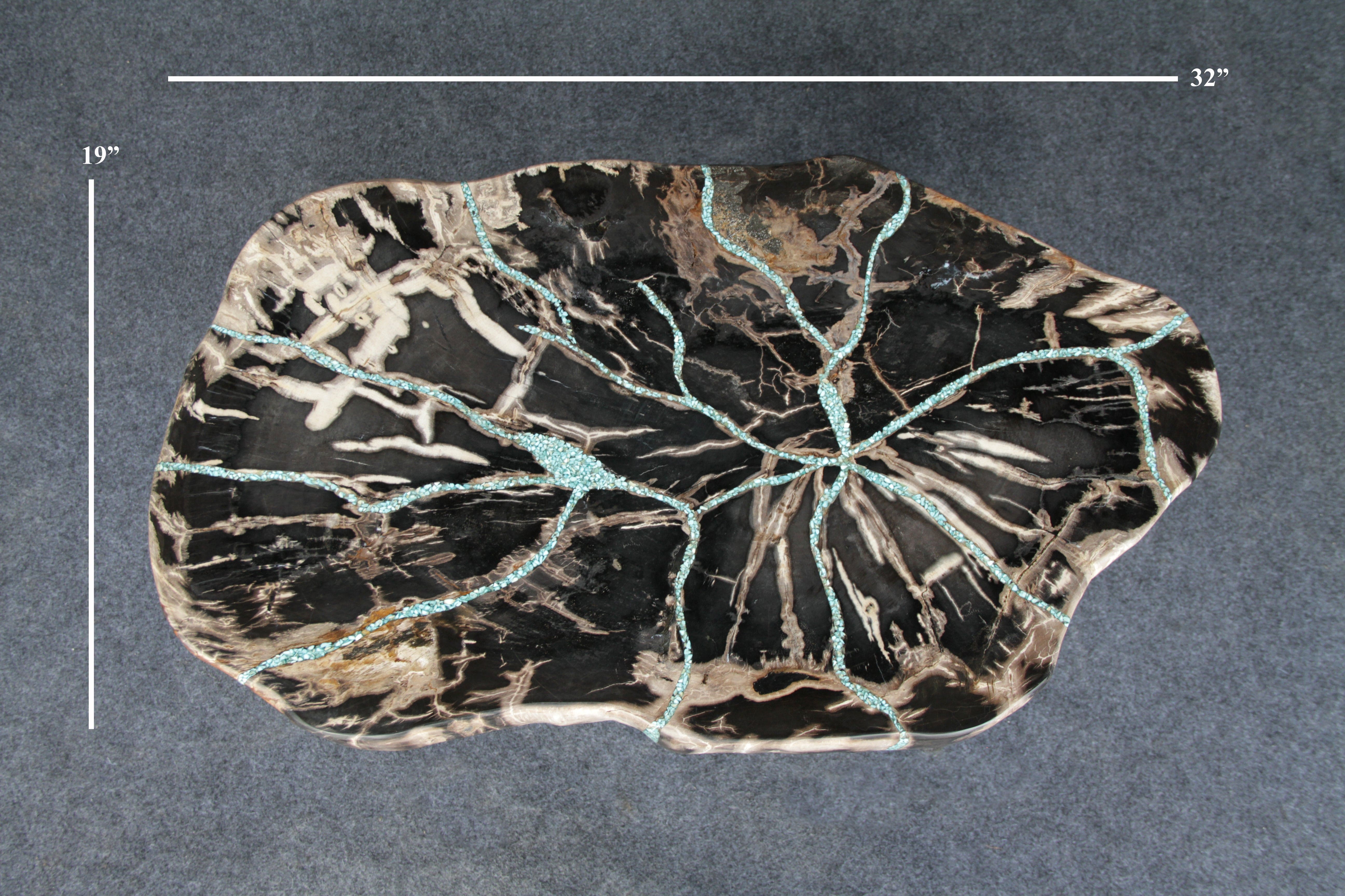 Kalifano Petrified Wood Petrified Wood Round Coffee Table 32" / 81 lbs PWT3200.008