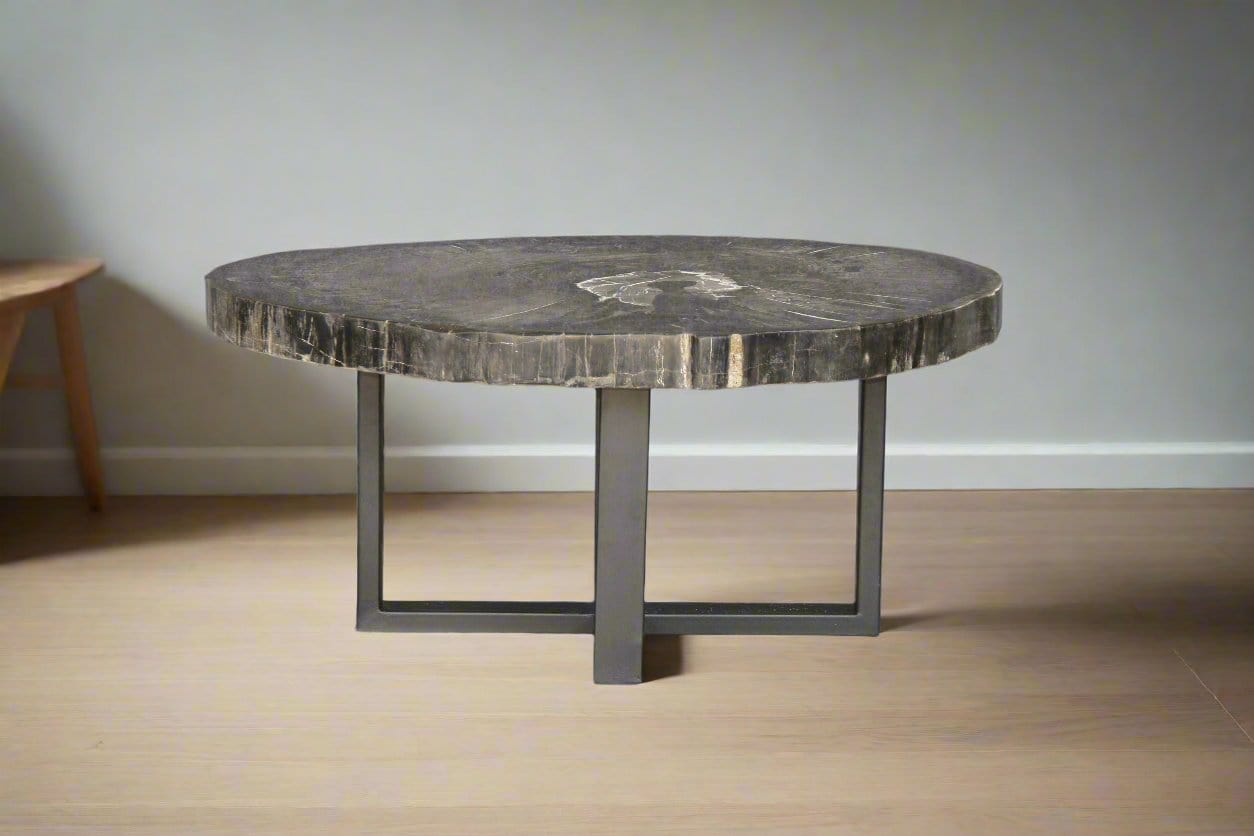 Kalifano Petrified Wood Petrified Wood Round Coffee Table 38" / 169 lbs PWT6400.007