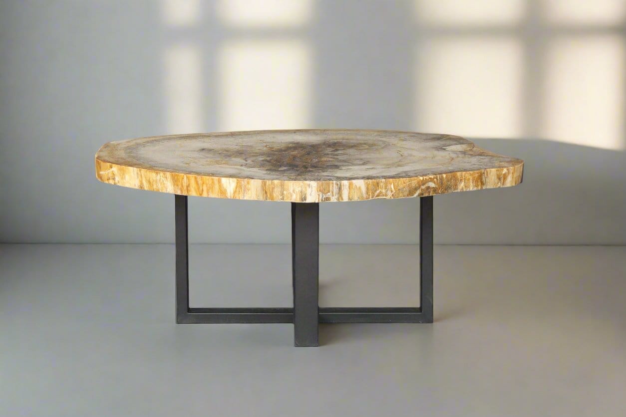 Kalifano Petrified Wood Petrified Wood Round Coffee Table 41" / 200 lbs PWT7400.006