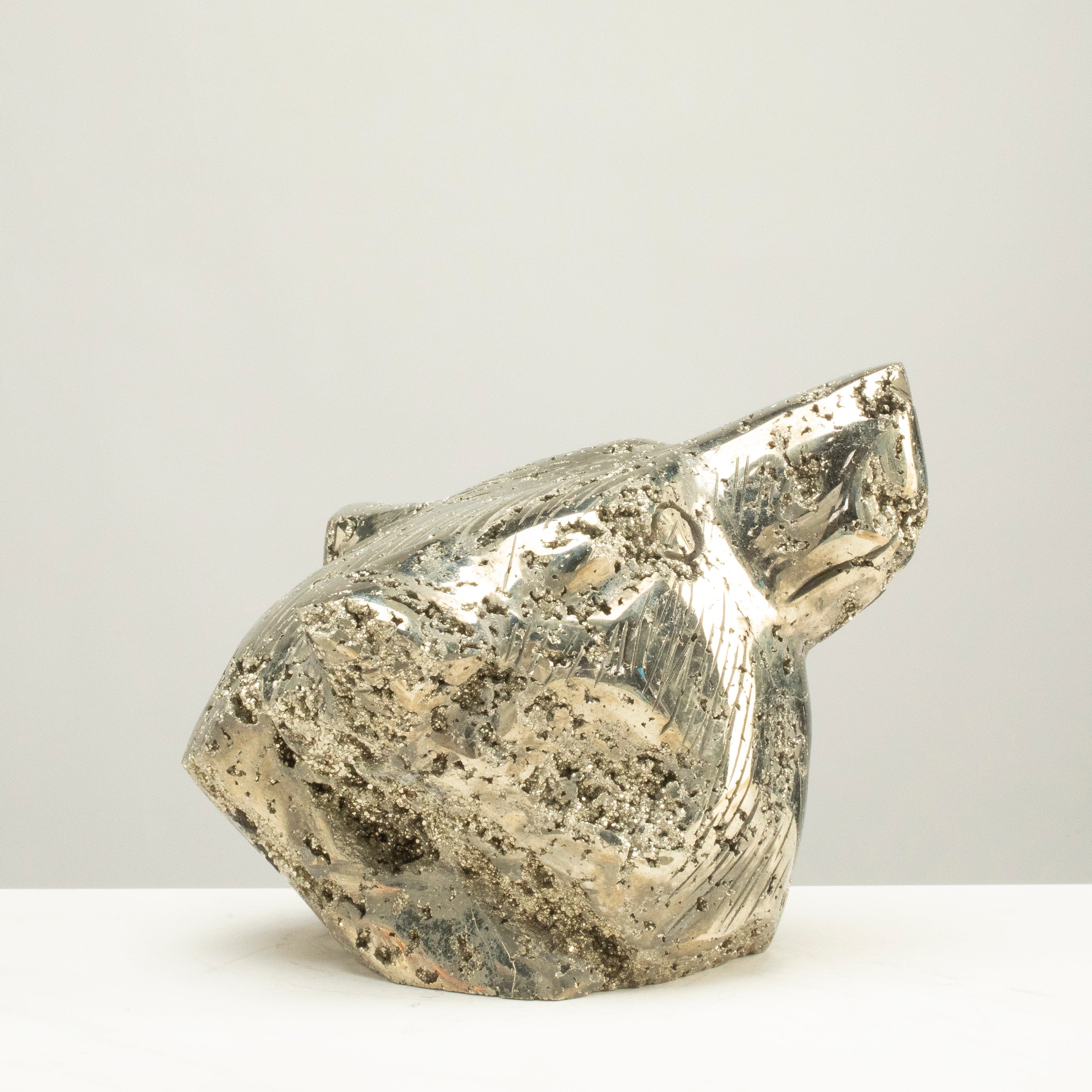 Kalifano Pyrite Peruvian Pyrite Bear Carving 7" / 9.8lbs PCBR5000.001