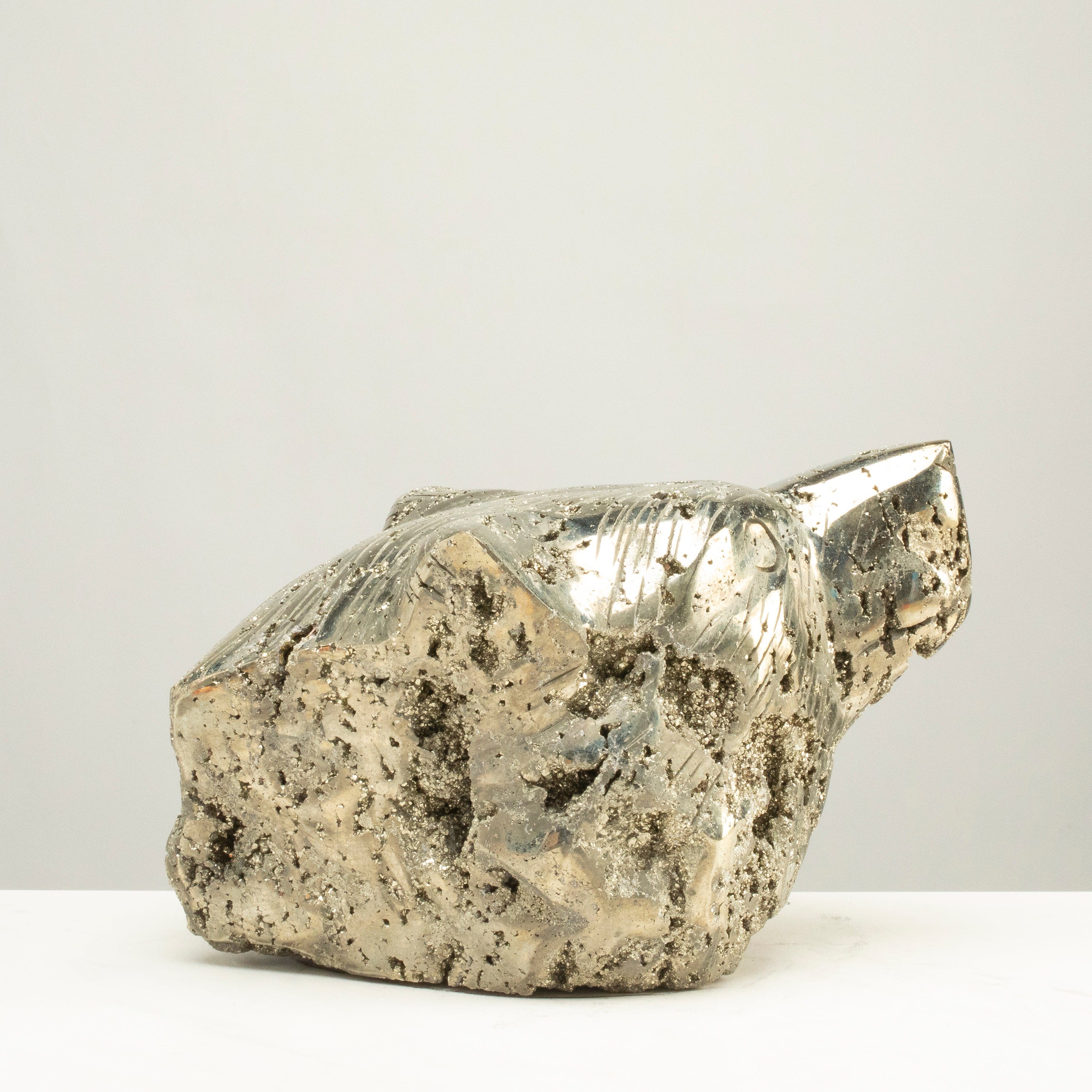 Kalifano Pyrite Peruvian Pyrite Bear Carving 9" / 13.6lbs PCBR6800.001
