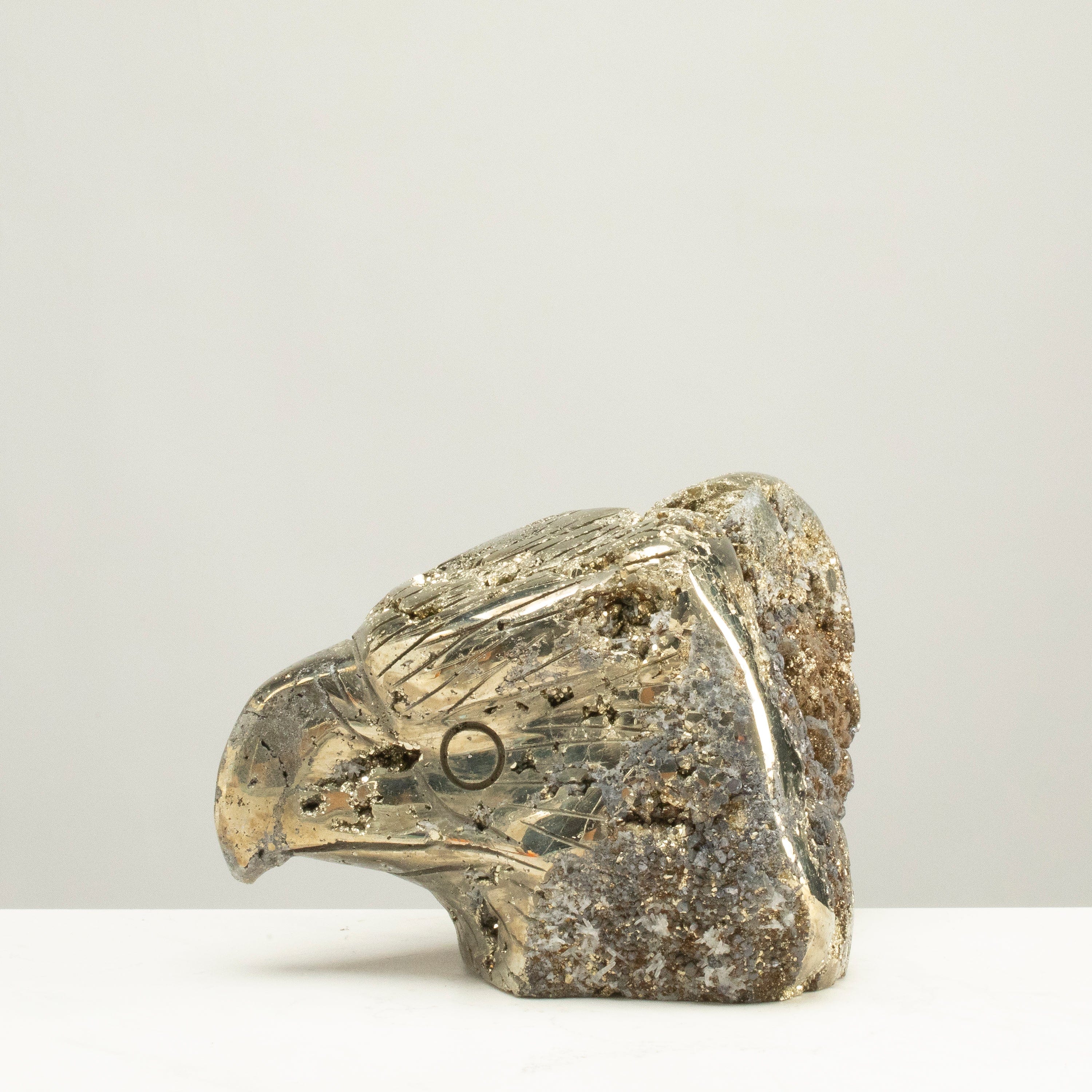 Kalifano Pyrite Peruvian Pyrite Eagle Carving 4" / 6.3lbs PCEAG3200.001