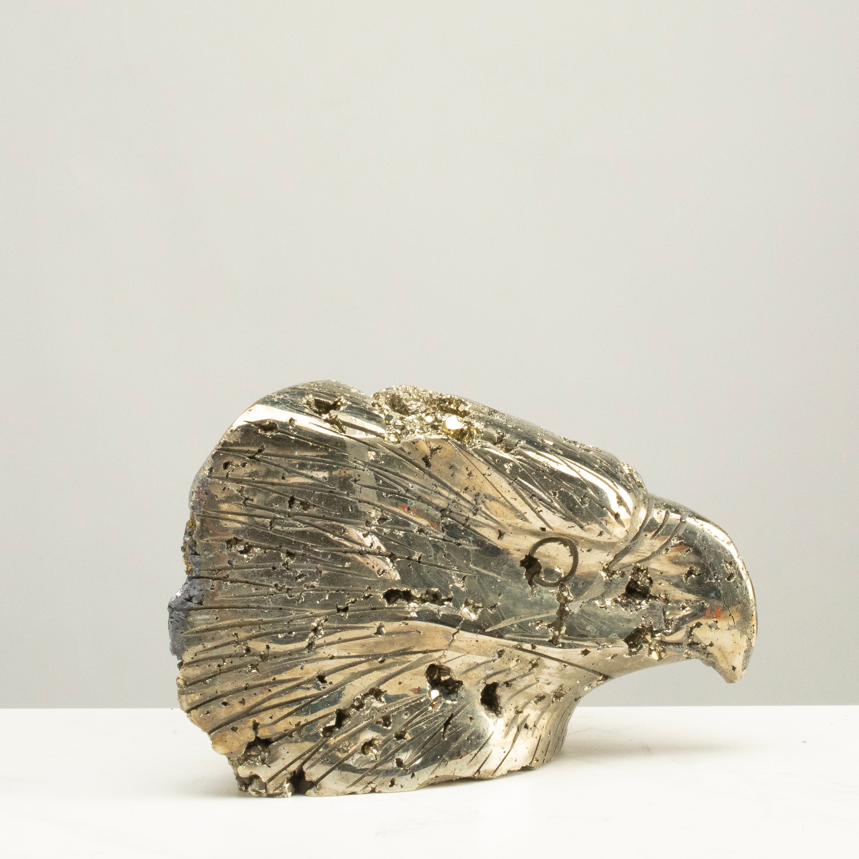 Kalifano Pyrite Peruvian Pyrite Eagle Carving 4" / 6.3lbs PCEAG3200.001