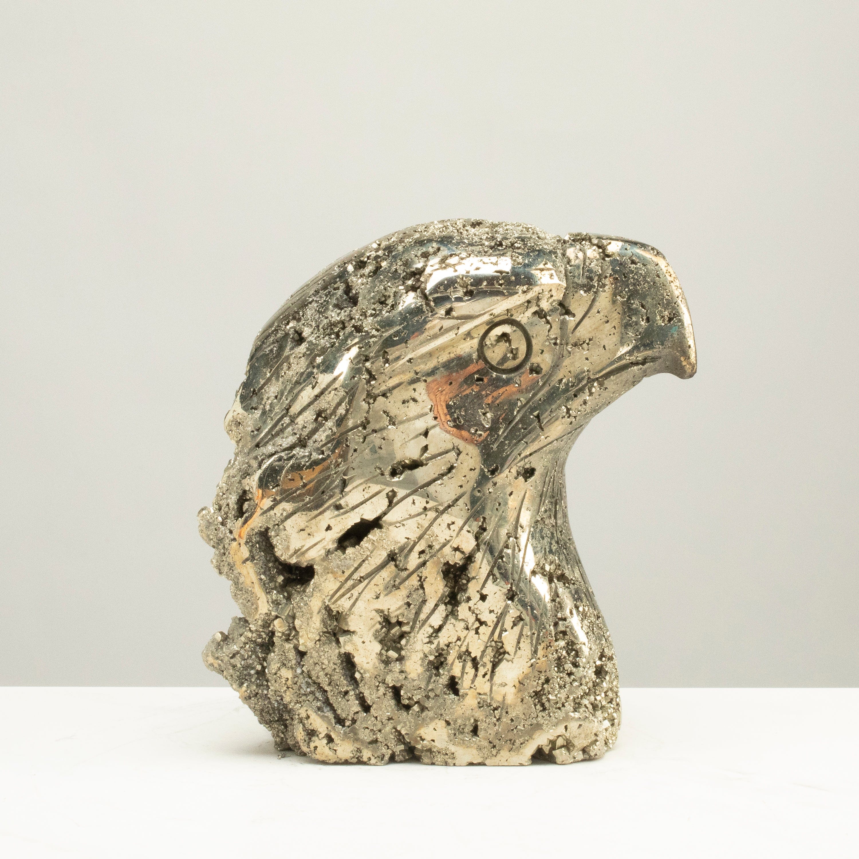 Kalifano Pyrite Peruvian Pyrite Eagle Carving 5" / 5.6lbs PCEAG2000.001