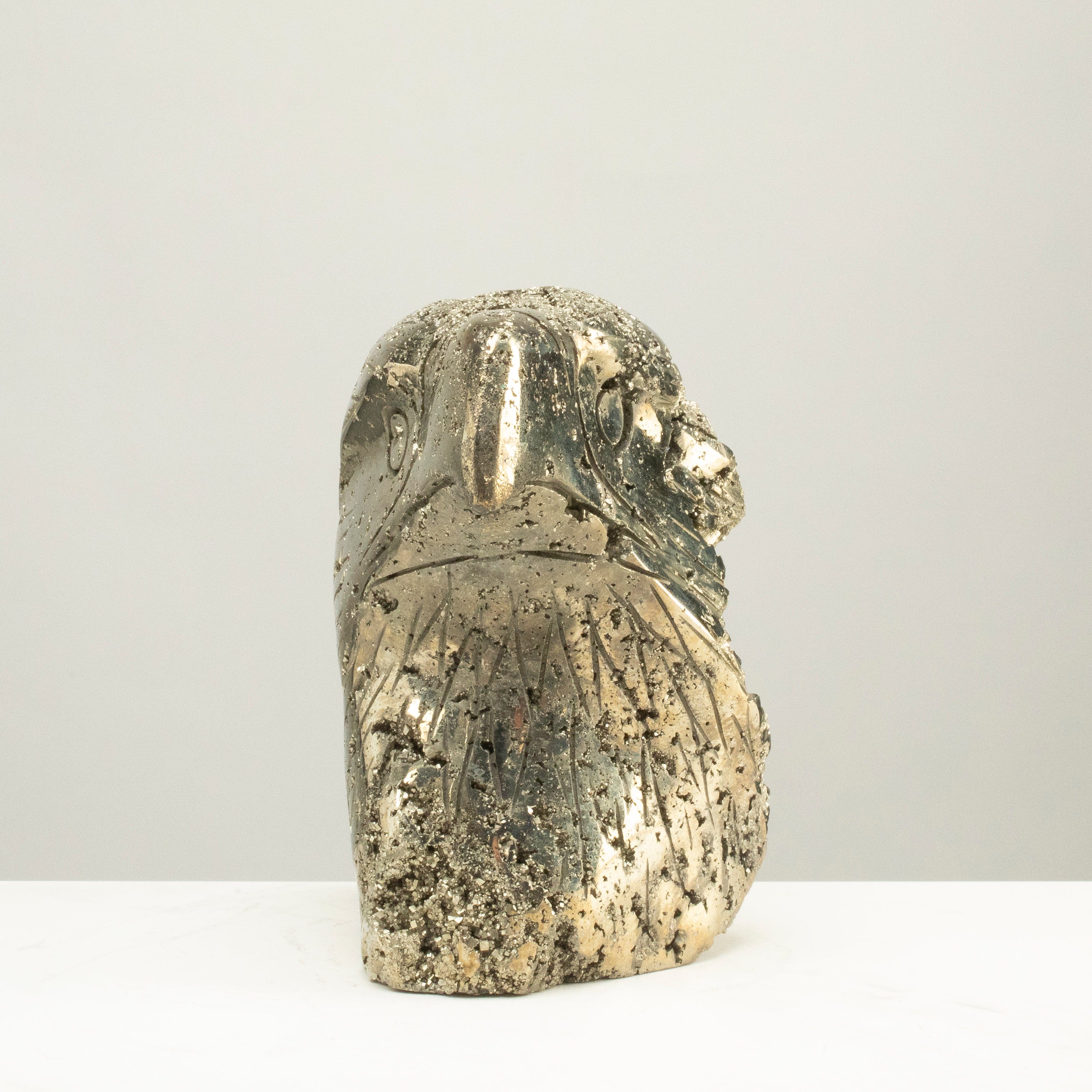 Kalifano Pyrite Peruvian Pyrite Eagle Carving 5" / 5.6lbs PCEAG2000.001