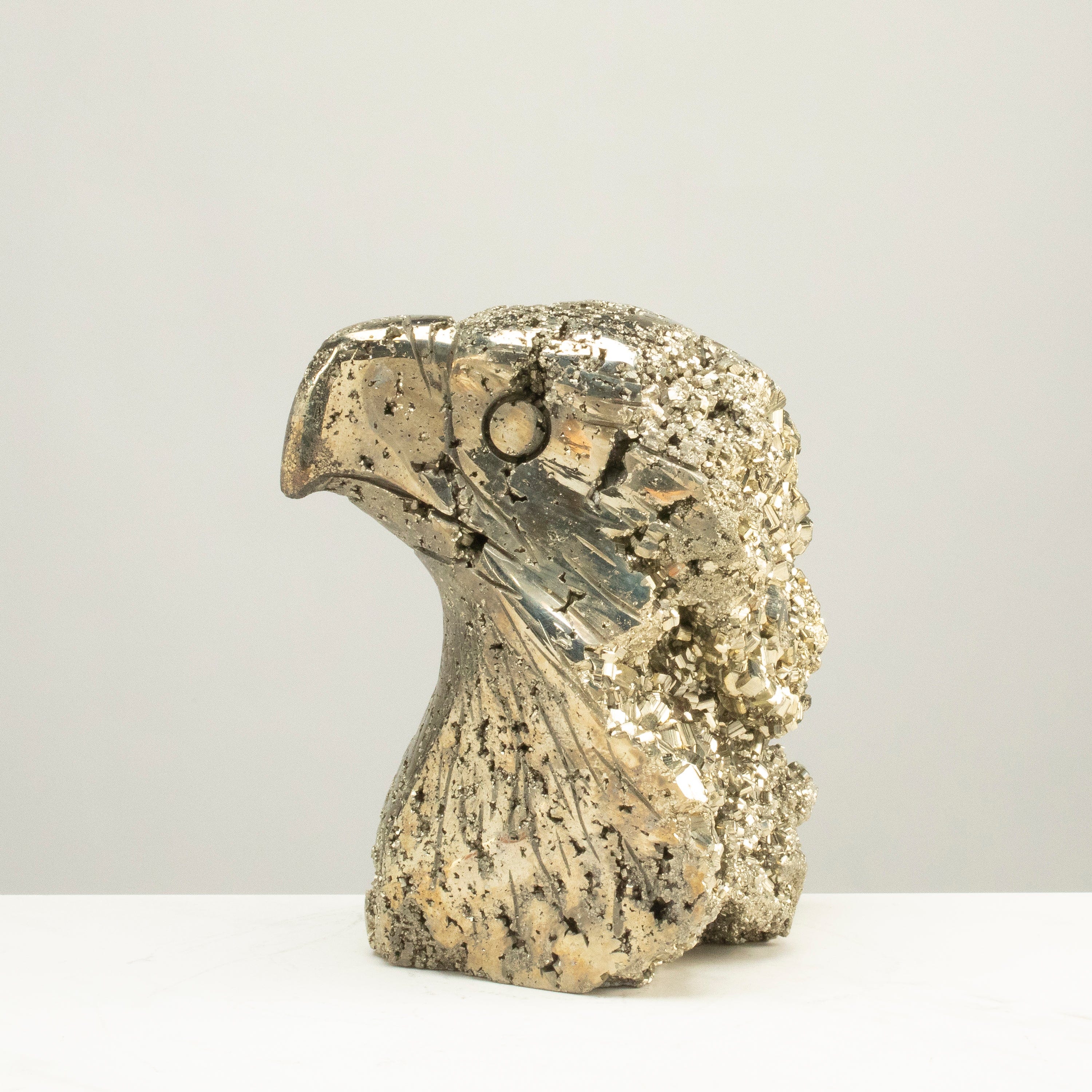 Kalifano Pyrite Peruvian Pyrite Eagle Carving 5" / 5.6lbs PCEAG2000.001
