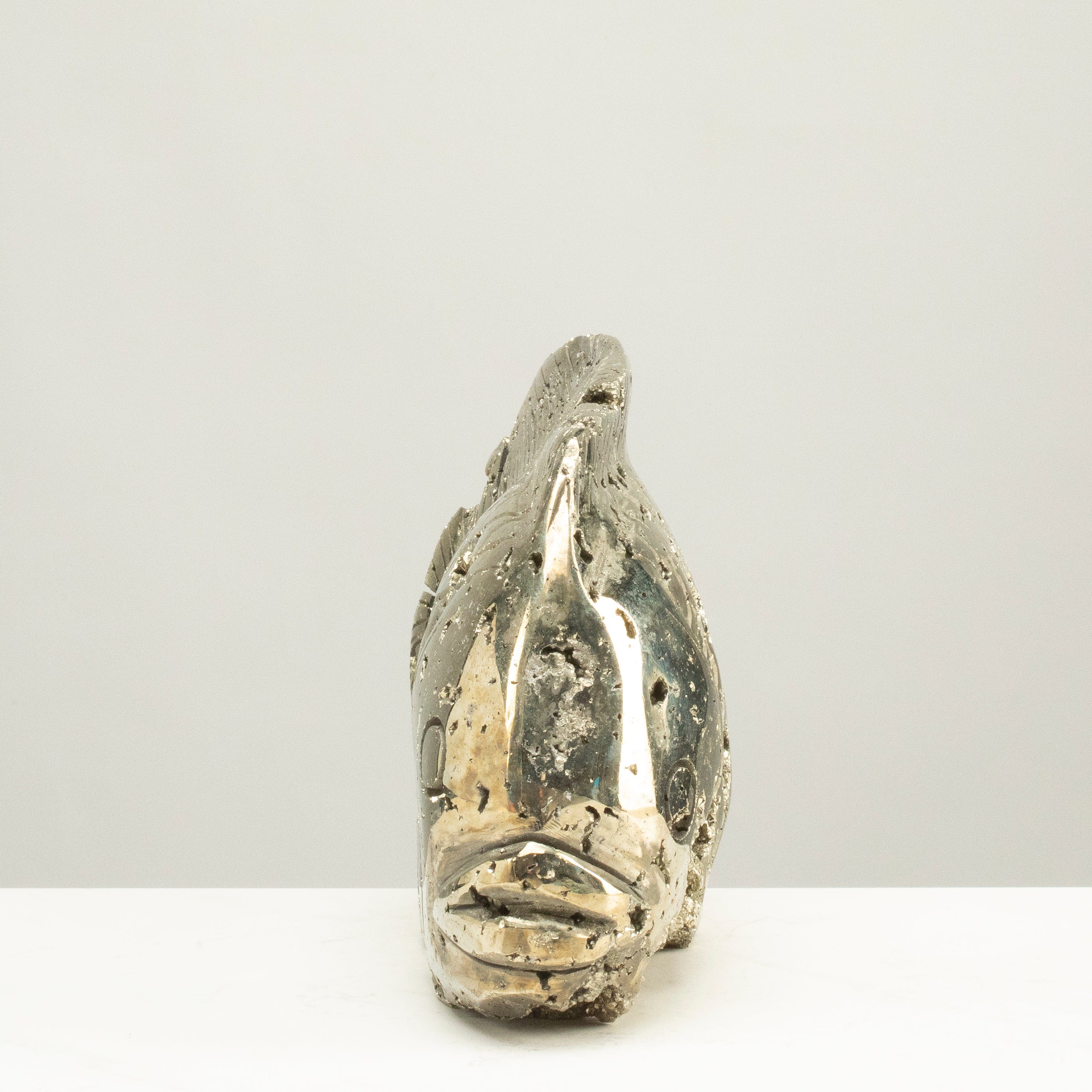 Kalifano Pyrite Peruvian Pyrite Fish Carving 7" / 5.1lbs PCFS2800.001