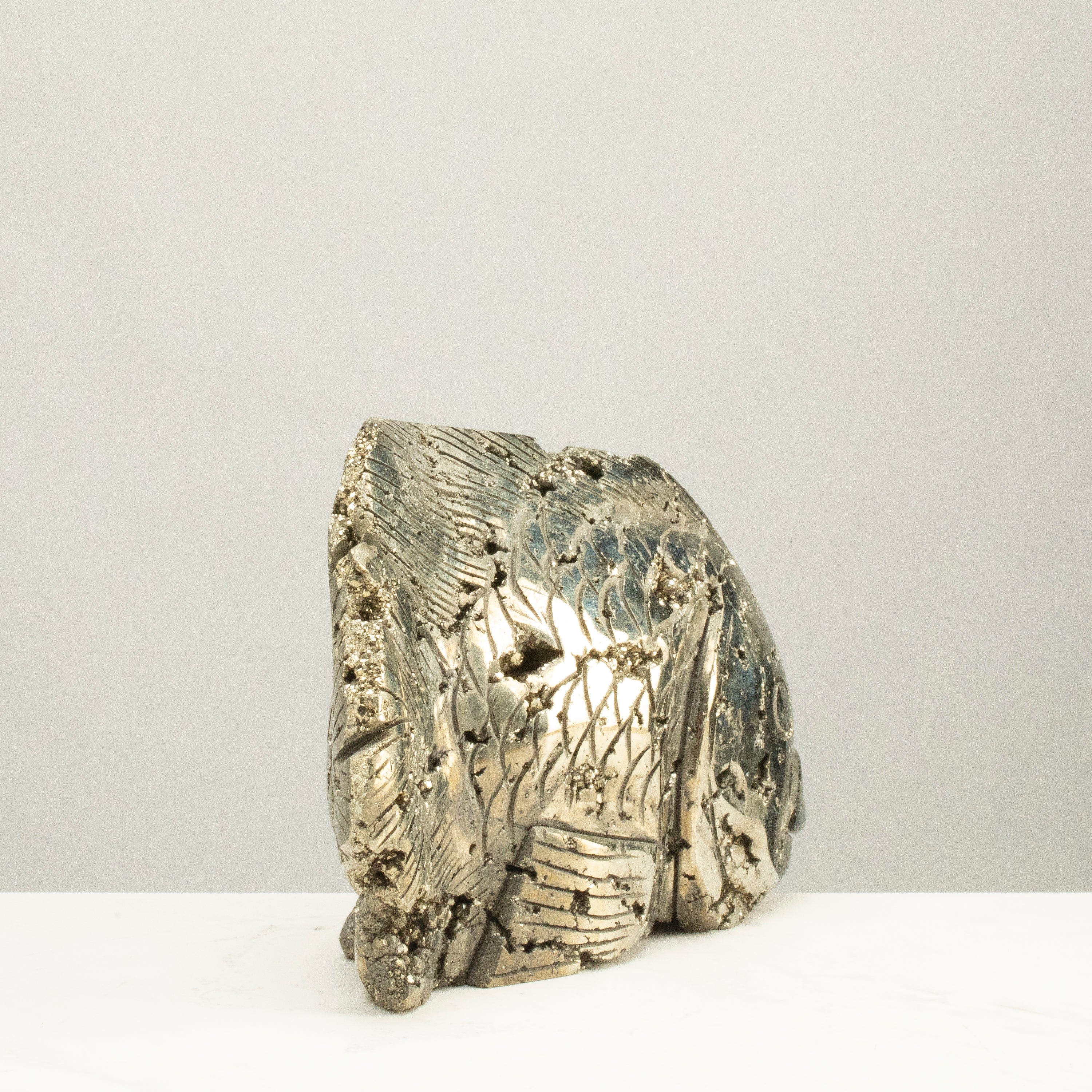 Kalifano Pyrite Peruvian Pyrite Fish Carving 7" / 5.1lbs PCFS2800.001