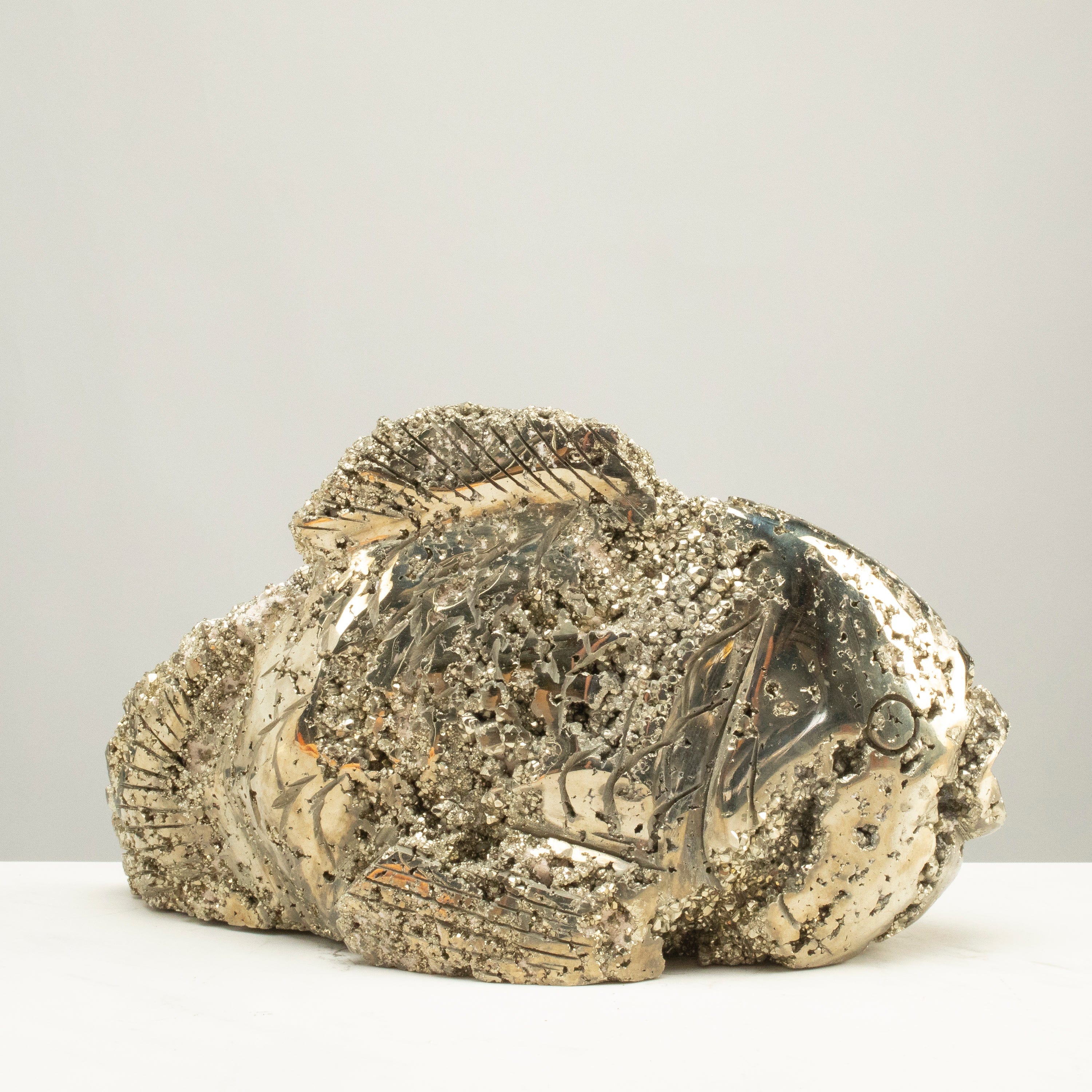 Kalifano Pyrite Peruvian Pyrite Fish Carving 9" / 8.9lbs PCFS5000.001