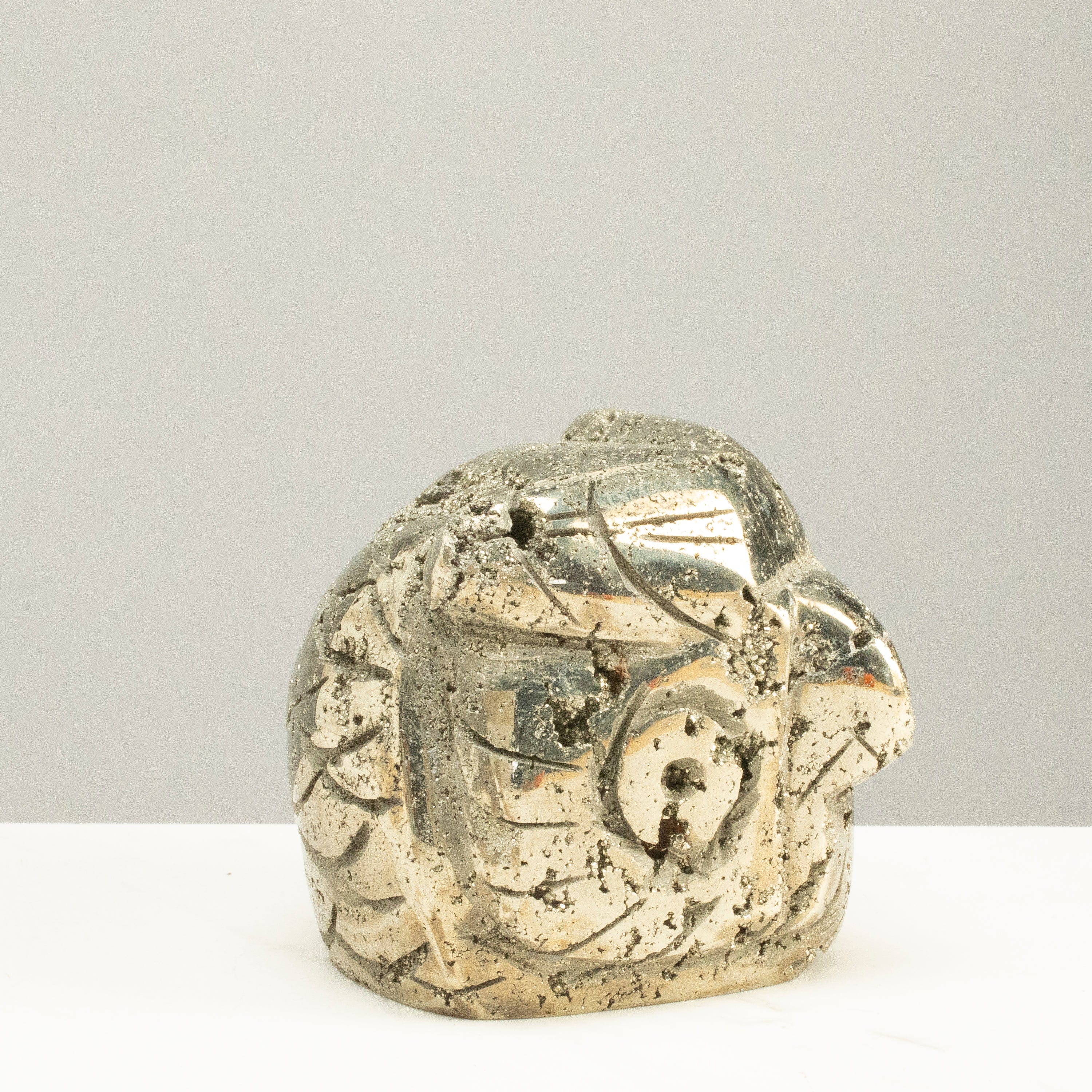 Kalifano Pyrite Peruvian Pyrite Owl Carving 3" / 2.1lbs PCOWL1400.001