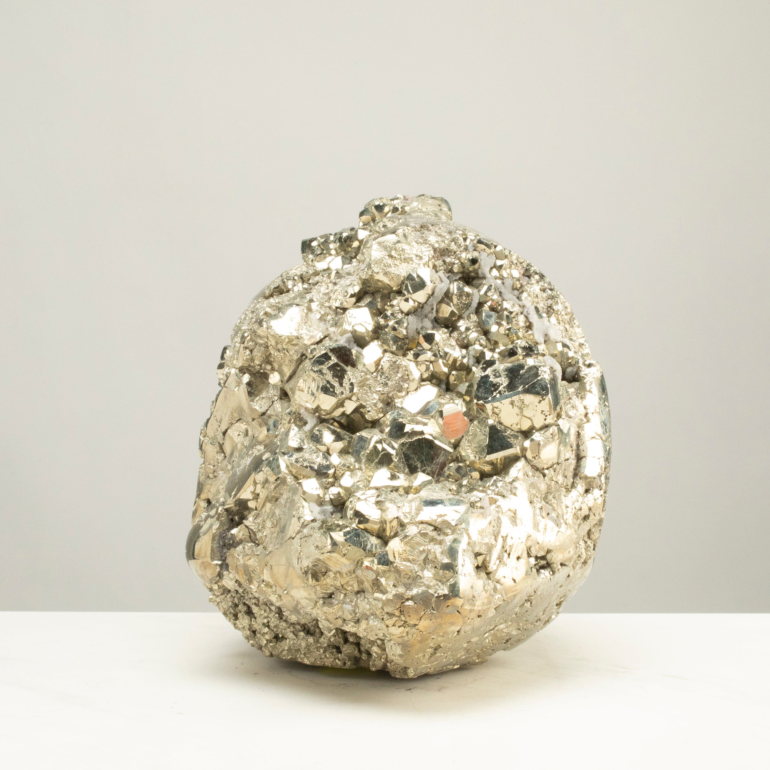 Kalifano Pyrite Peruvian Pyrite Skull Carving 10" / 17.8lbs PCSK9600.001