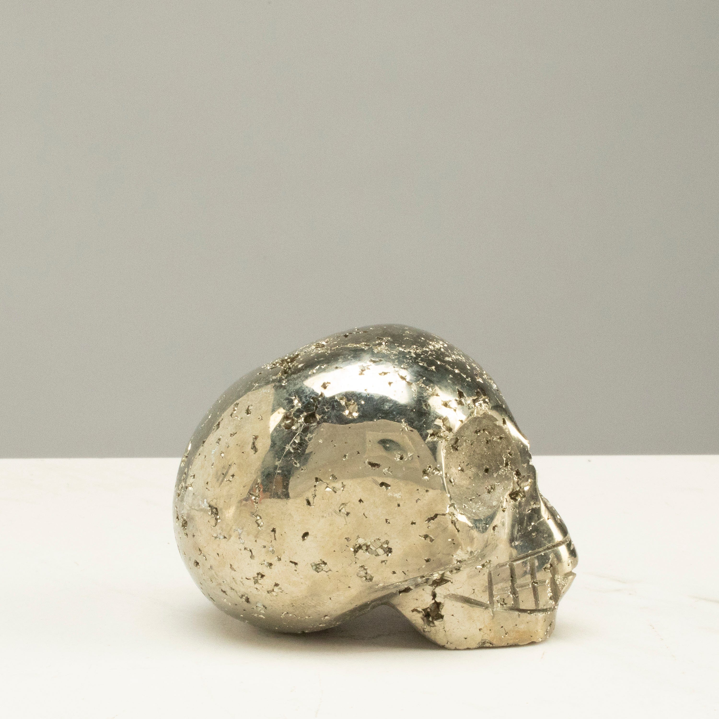 Kalifano Pyrite Peruvian Pyrite Skull Carving 3" / 0.8lbs PCSK500.001