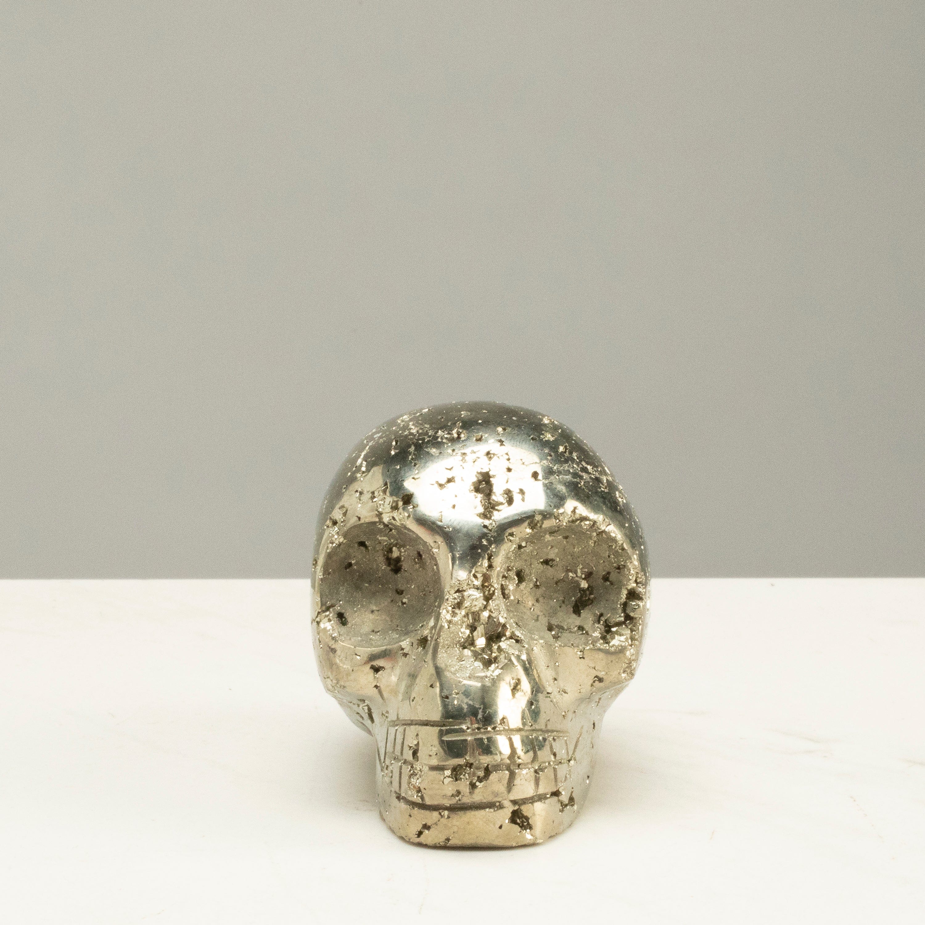 Kalifano Pyrite Peruvian Pyrite Skull Carving 3" / 0.8lbs PCSK500.001
