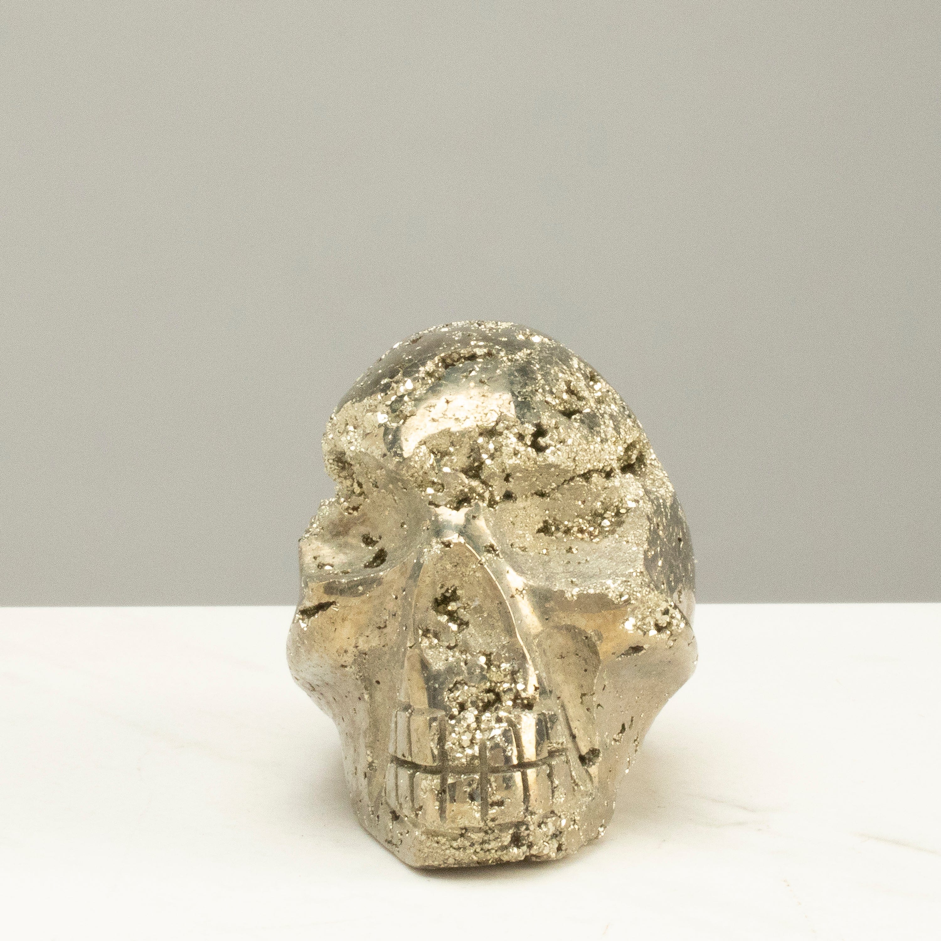 Kalifano Pyrite Peruvian Pyrite Skull Carving 3" / 0.8lbs PCSK600.001