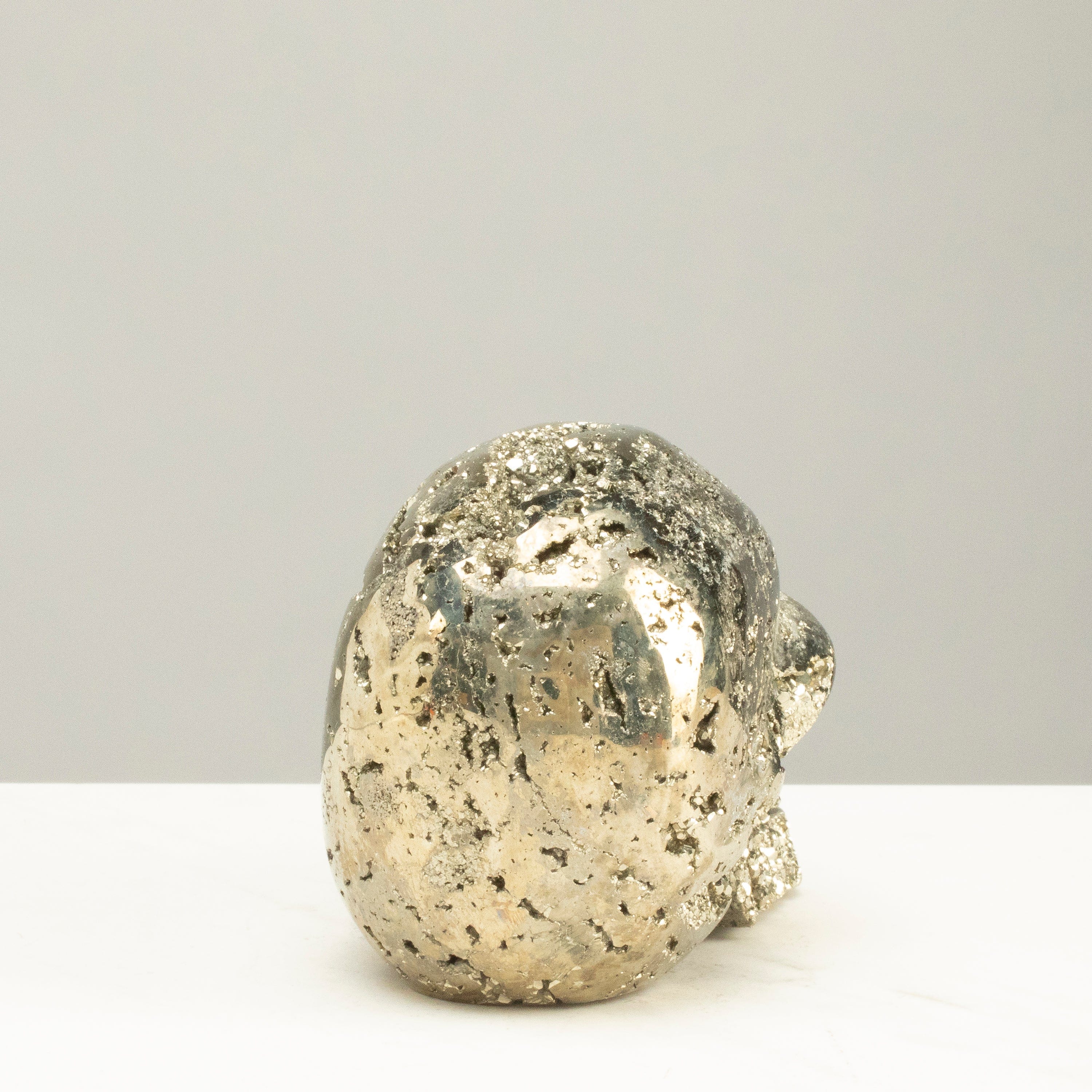 Kalifano Pyrite Peruvian Pyrite Skull Carving 4" / 1.5lbs PCSK1100.001