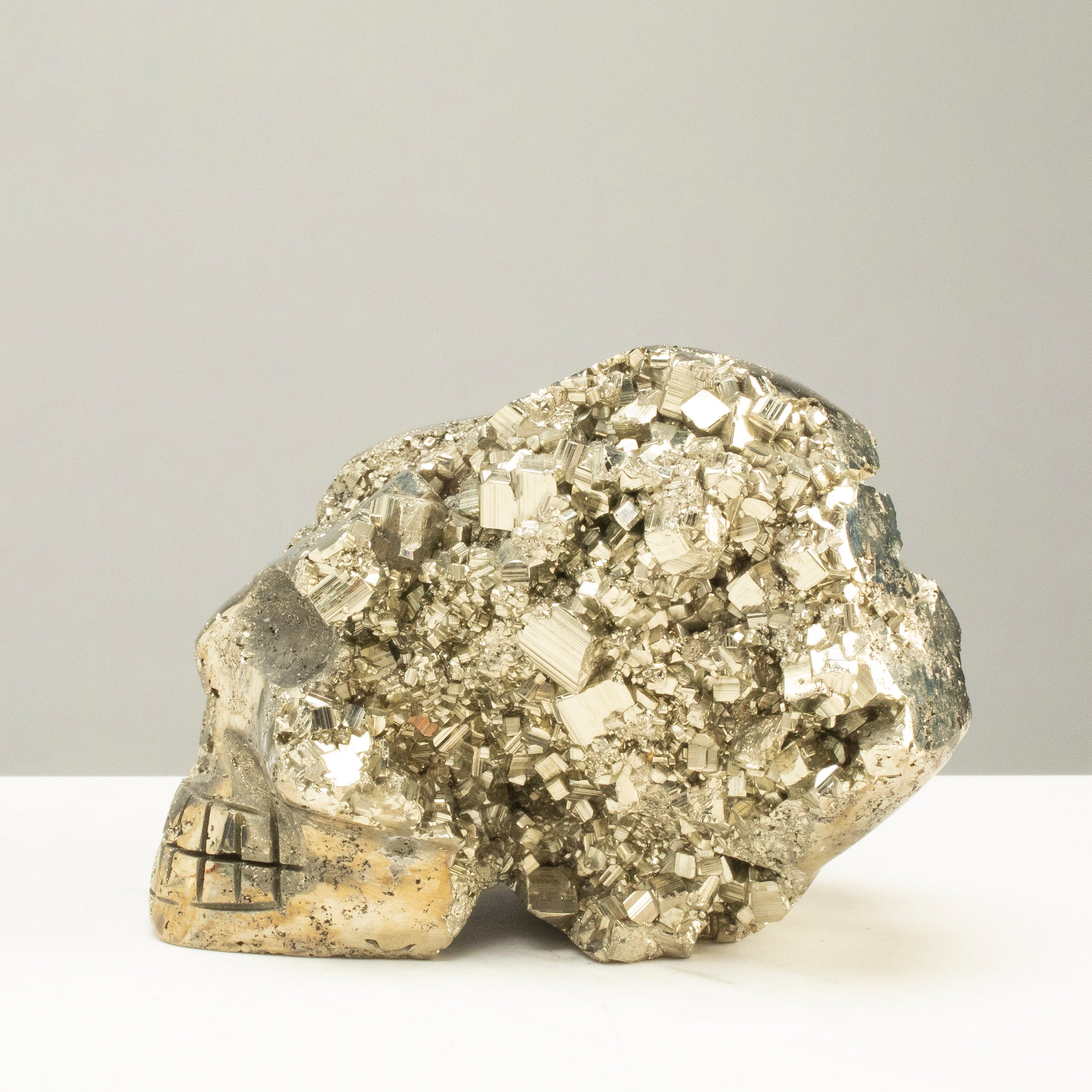 Kalifano Pyrite Peruvian Pyrite Skull Carving 5" / 2.6lbs PCSK1800.001