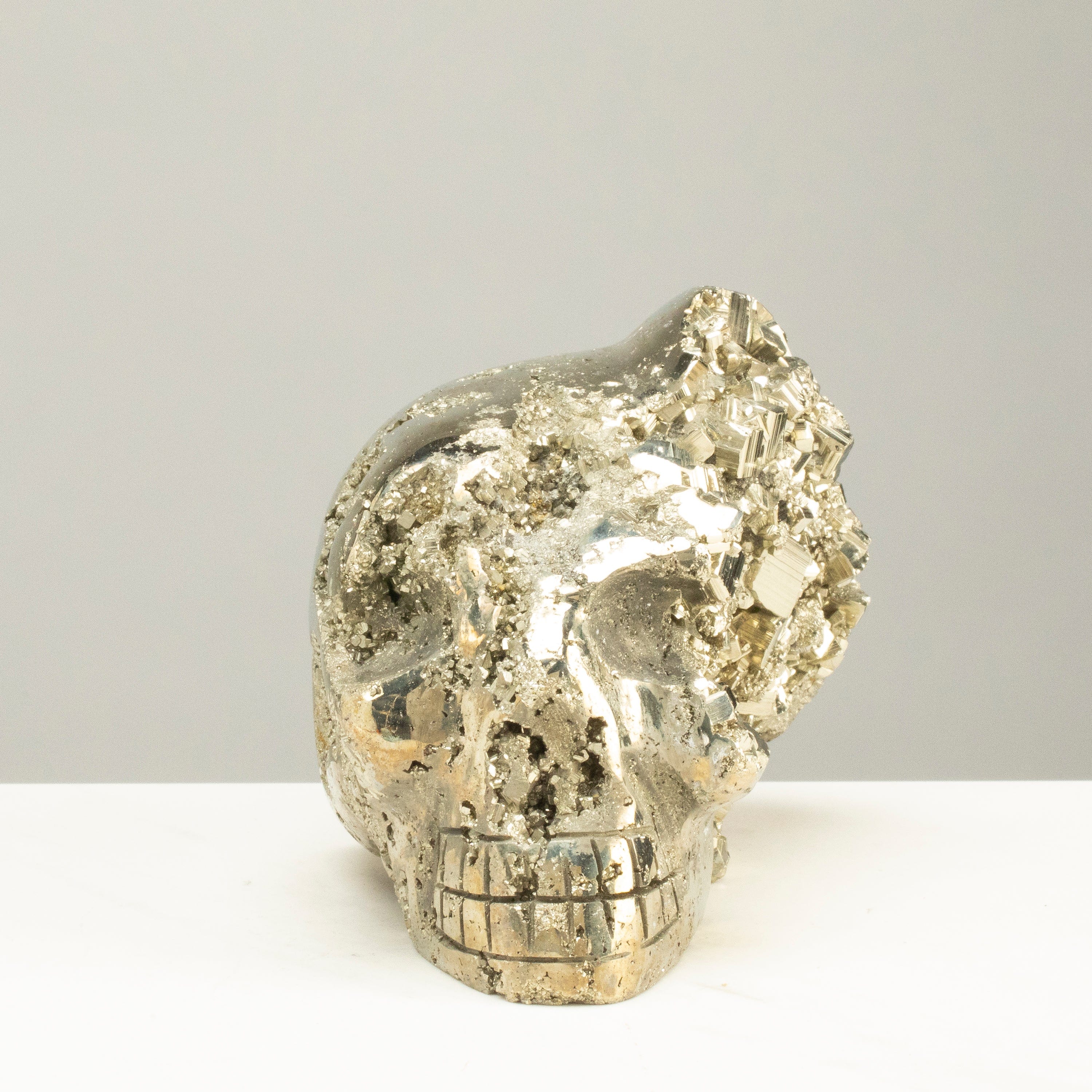 Kalifano Pyrite Peruvian Pyrite Skull Carving 5" / 2.6lbs PCSK1800.001