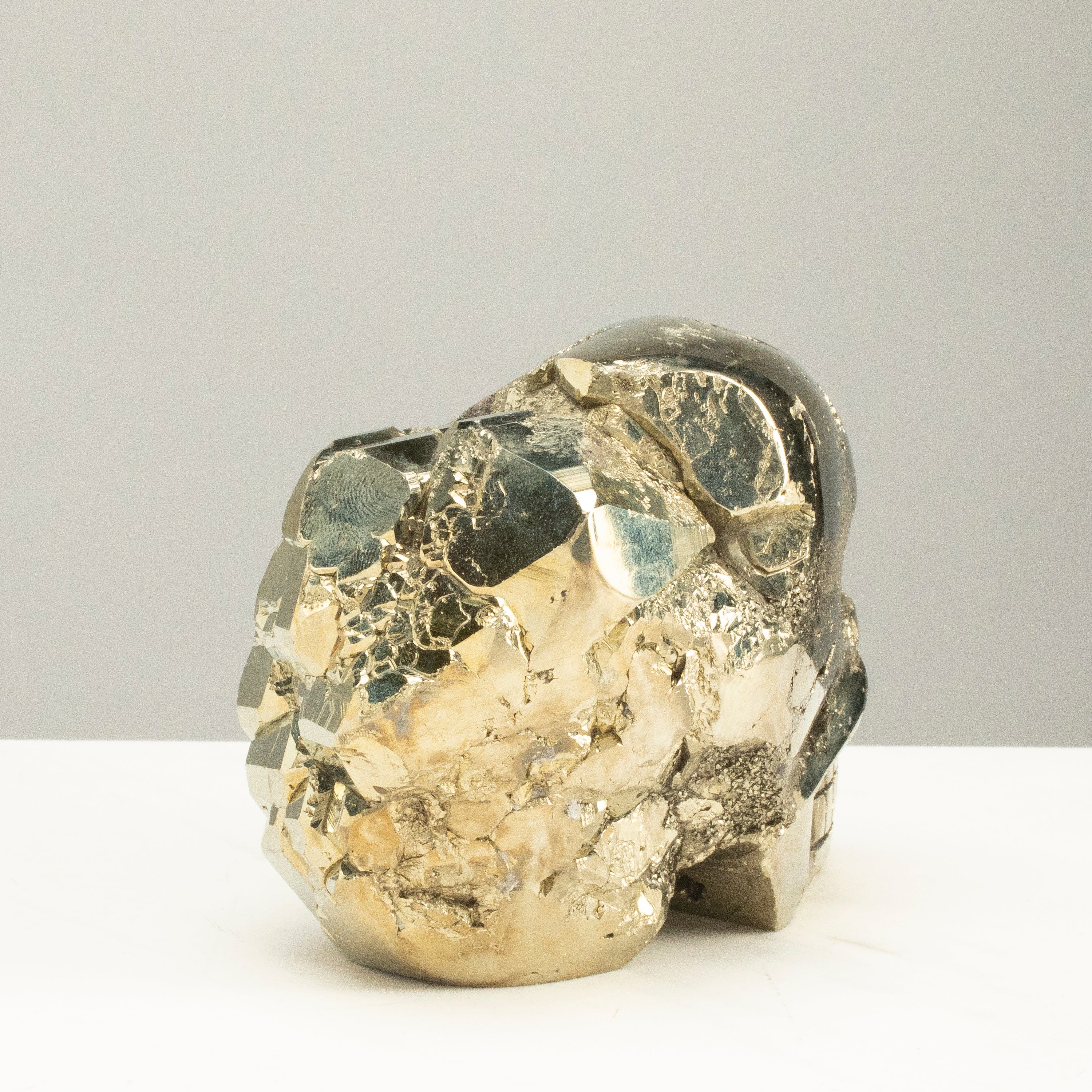 Kalifano Pyrite Peruvian Pyrite Skull Carving 5" / 2.9lbs PCSK1600.002