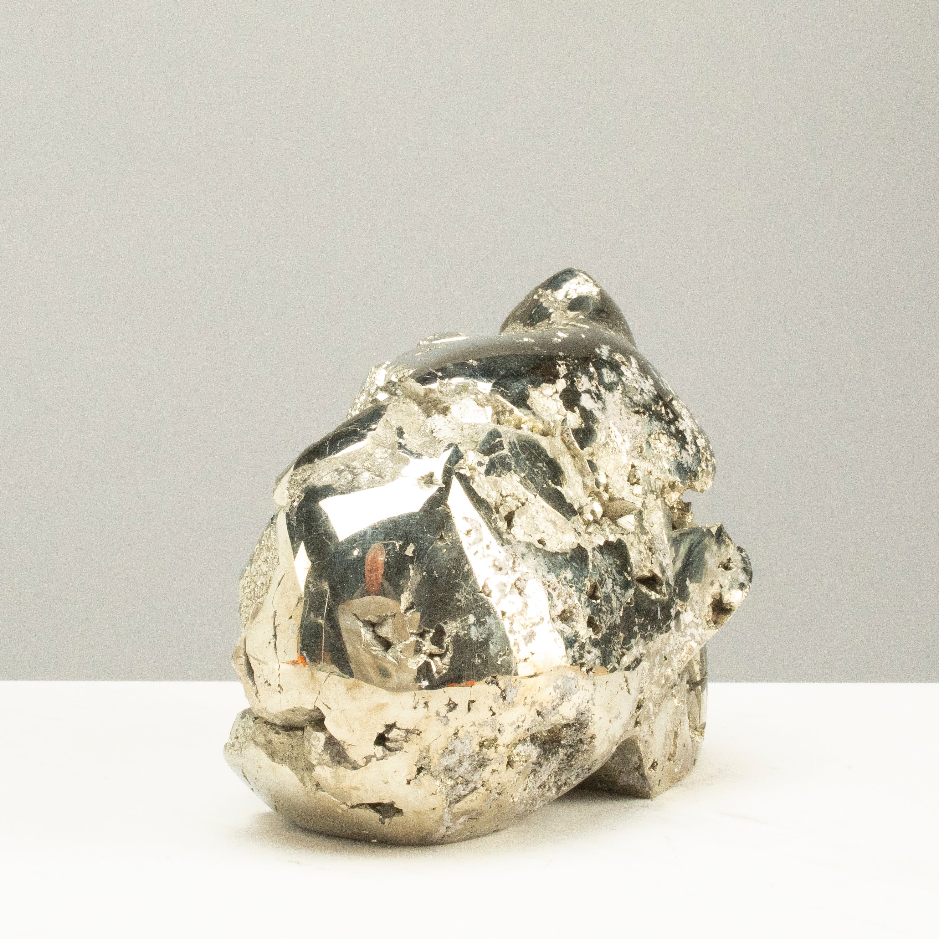Kalifano Pyrite Peruvian Pyrite Skull Carving 5" / 3.6lbs PCSK2000.002