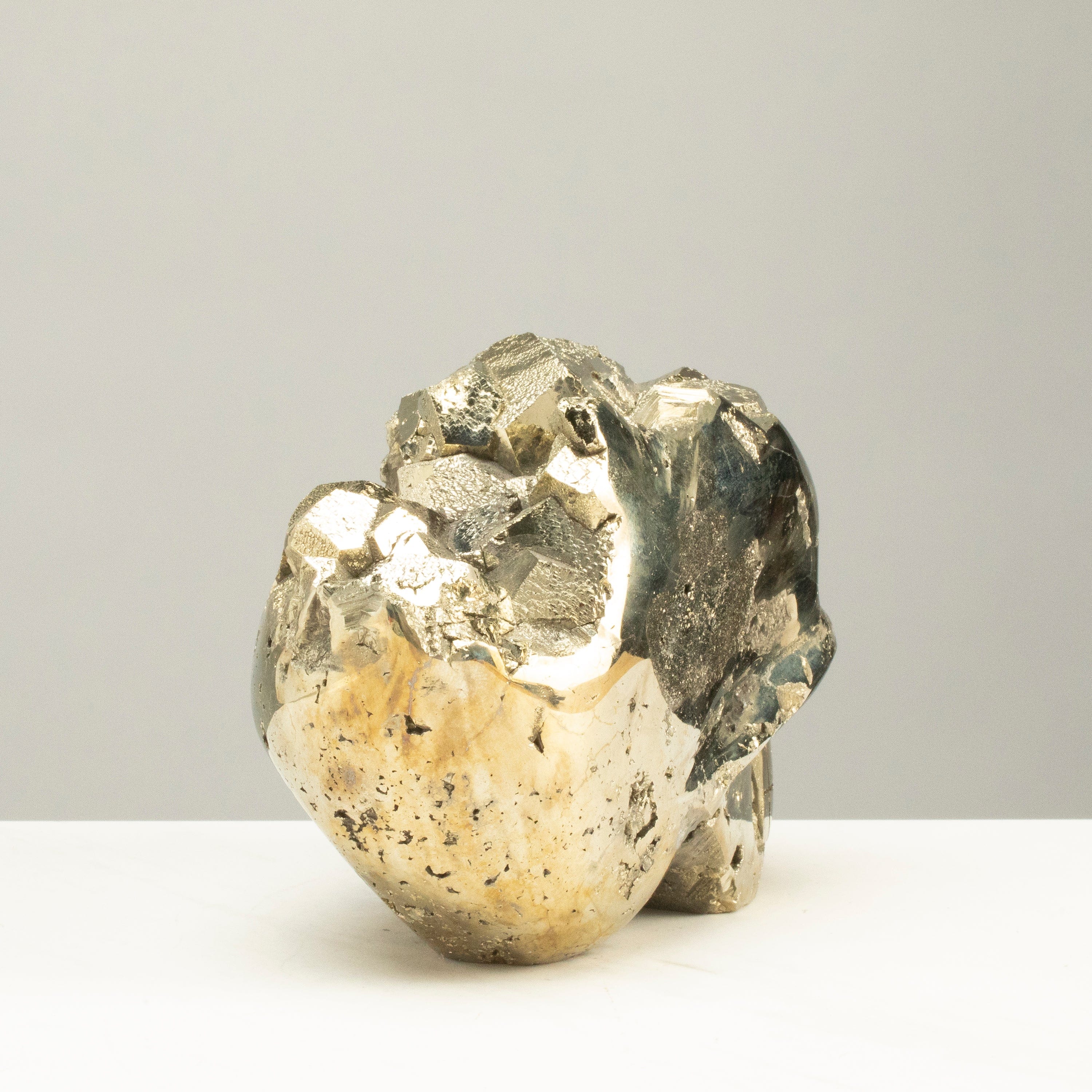 Kalifano Pyrite Peruvian Pyrite Skull Carving 6" / 5.8lbs PCSK3200.001