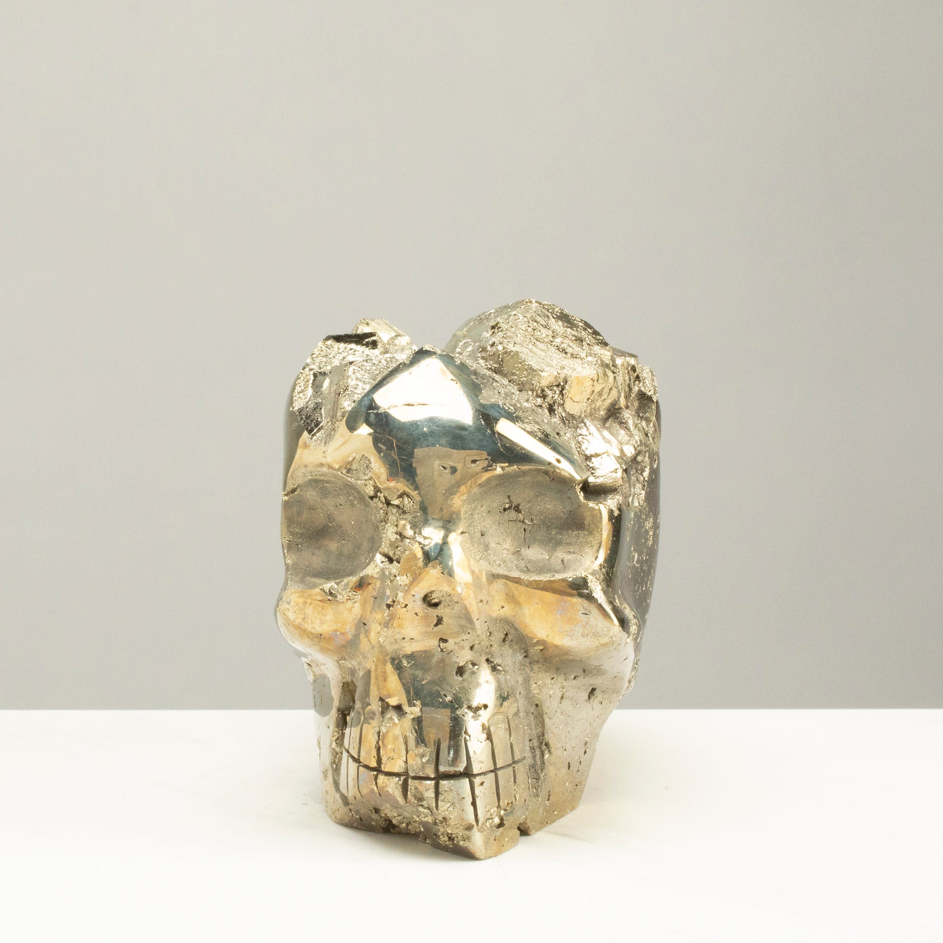 Kalifano Pyrite Peruvian Pyrite Skull Carving 6" / 5.8lbs PCSK3200.001