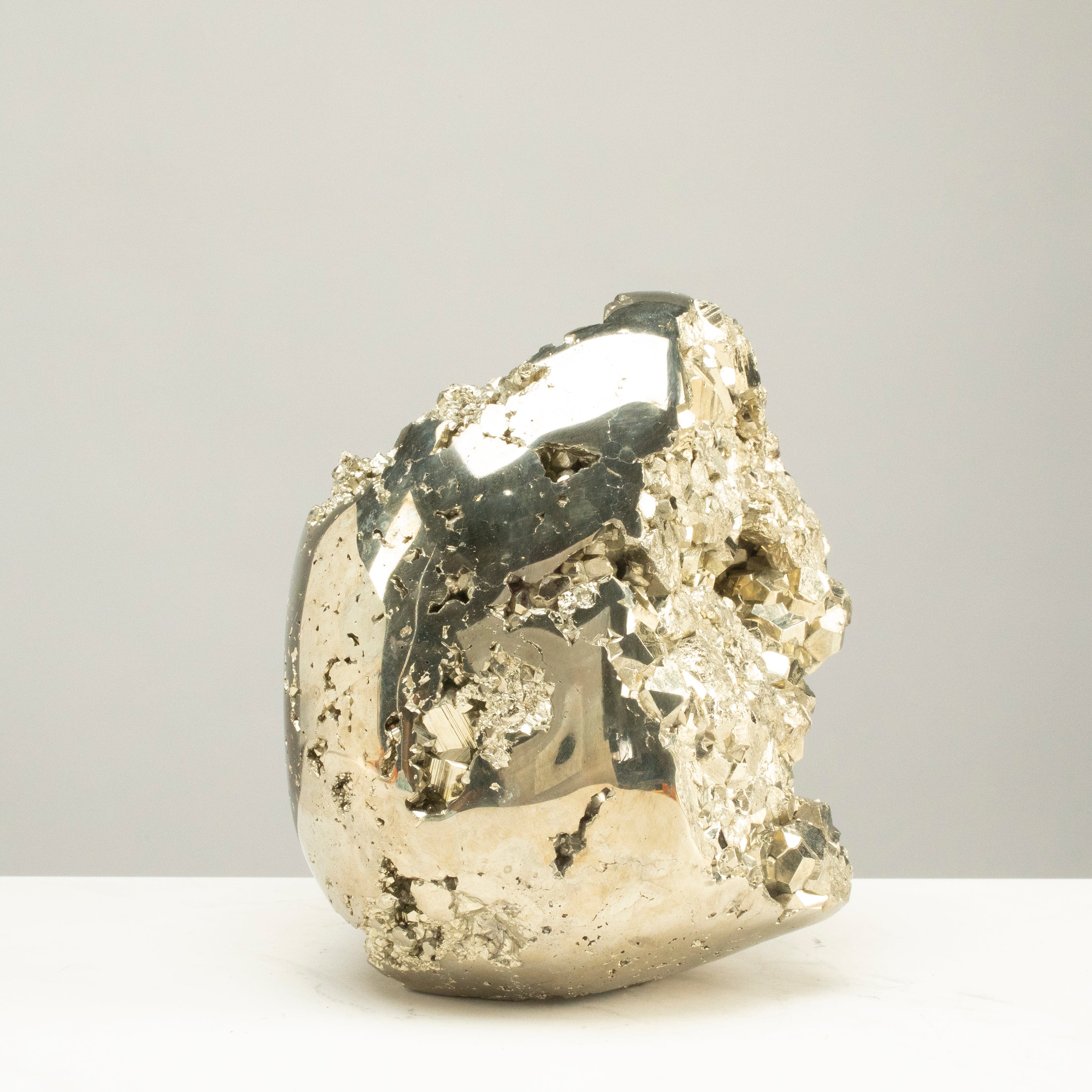 Kalifano Pyrite Peruvian Pyrite Skull Carving 7" / 10.6lbs PCSK5600.001