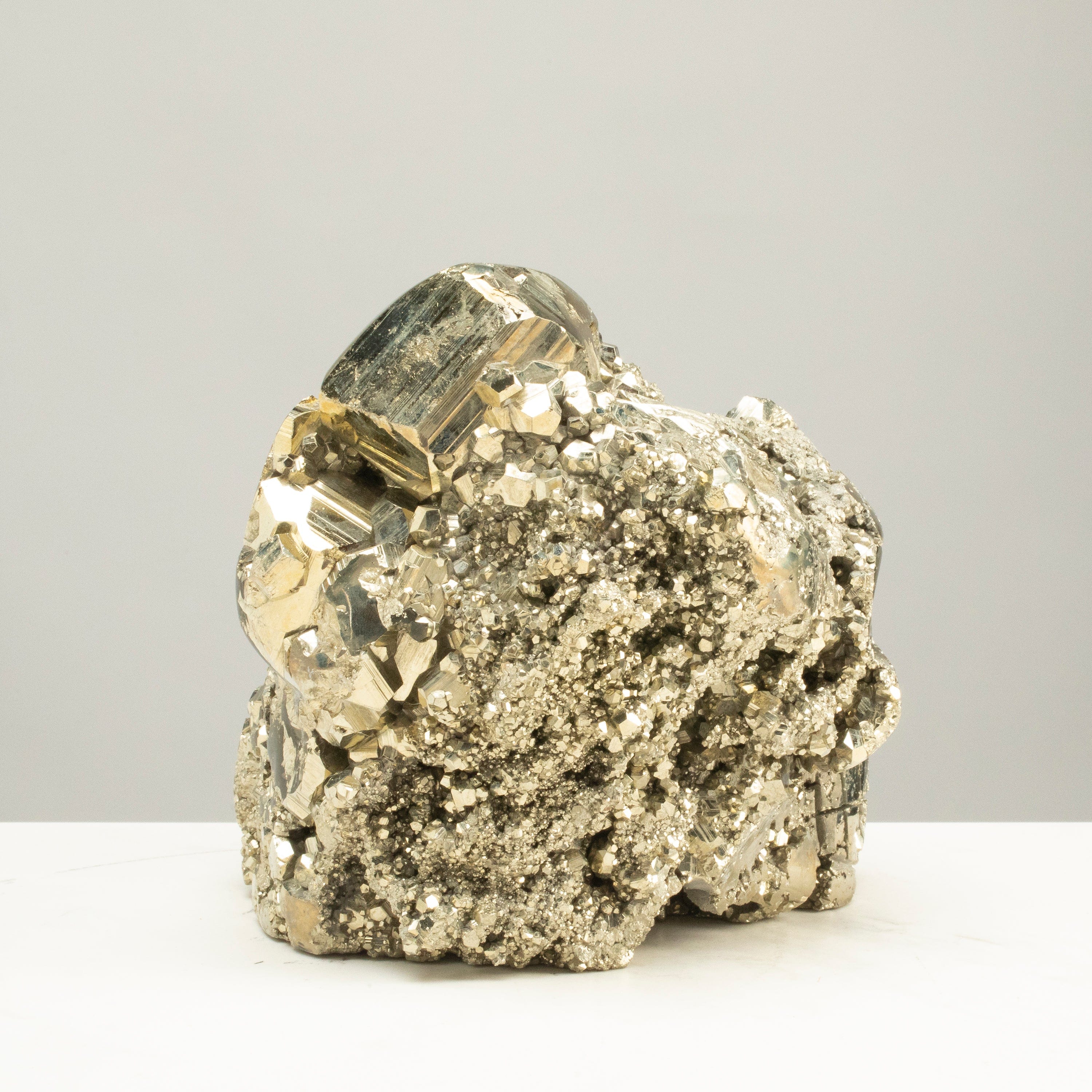 Kalifano Pyrite Peruvian Pyrite Skull Carving 7" / 10lbs PCSK5000.001