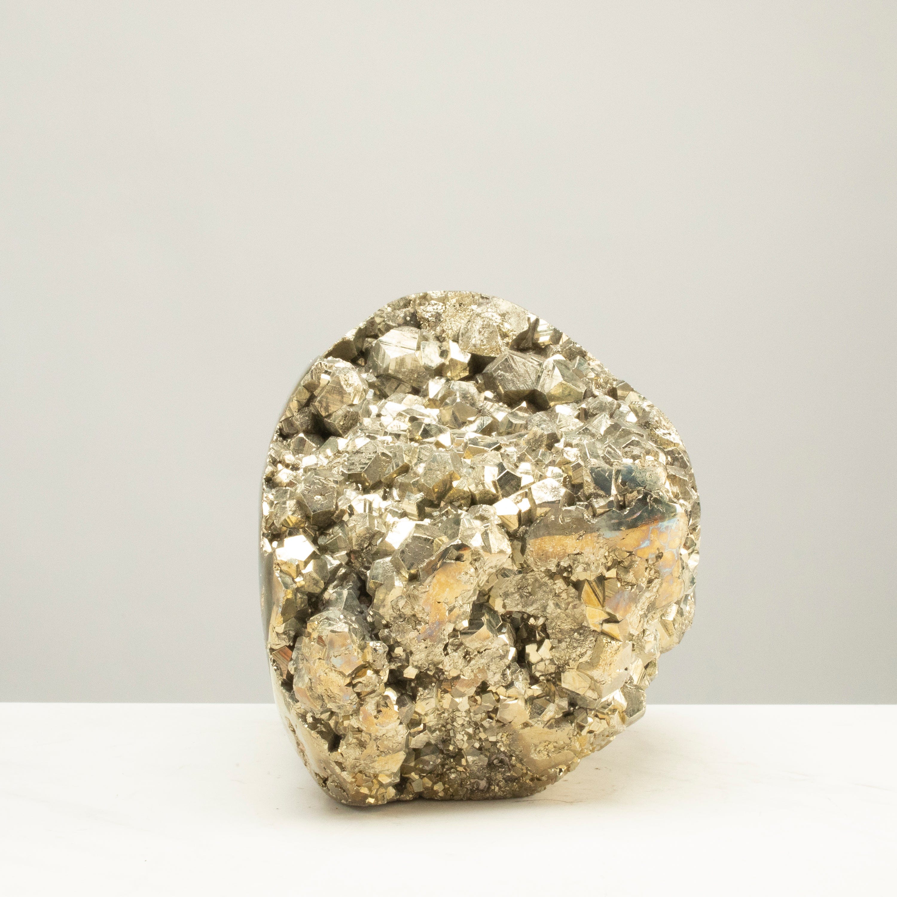 Kalifano Pyrite Peruvian Pyrite Skull Carving 8" / 12.7lbs PCSK7200.002