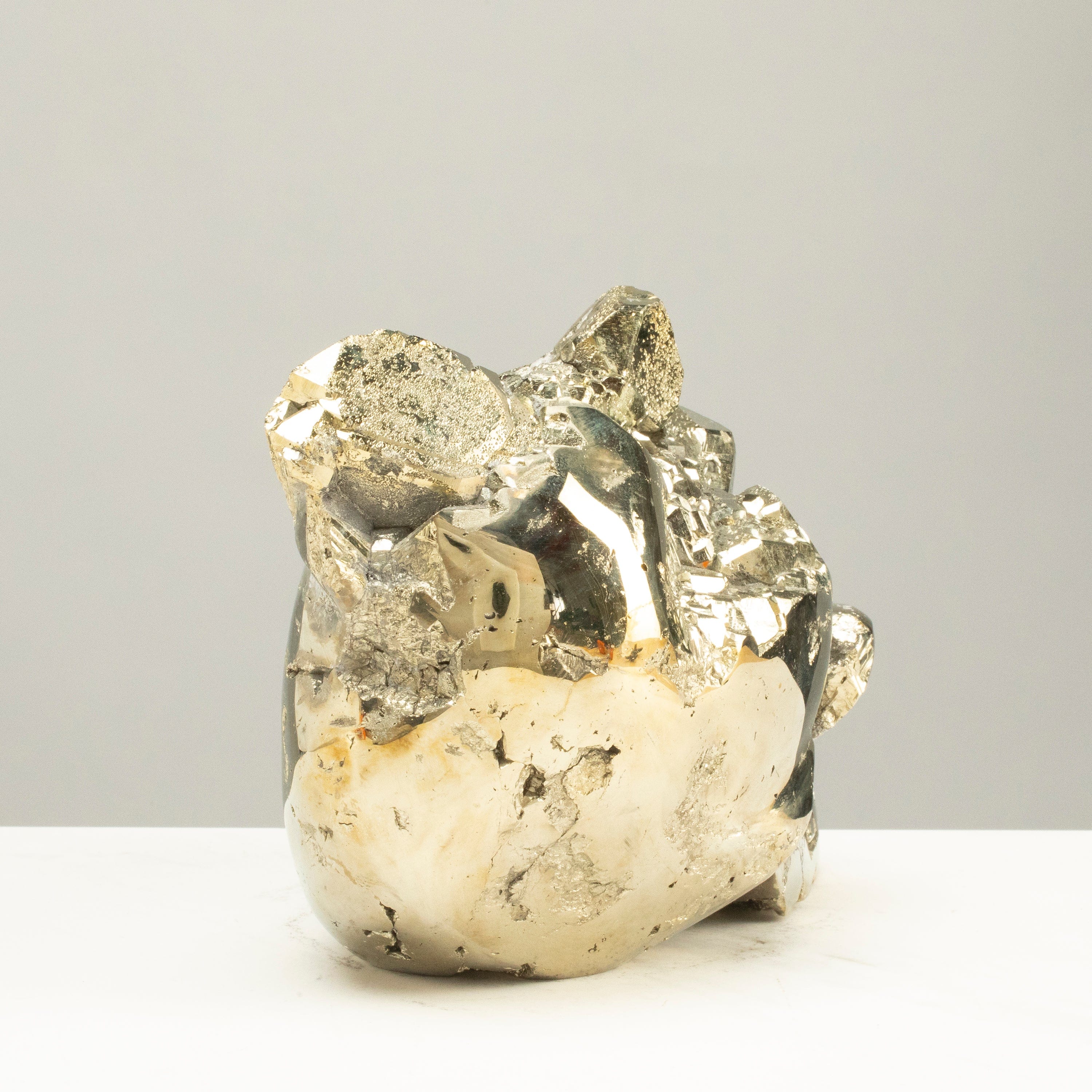 Kalifano Pyrite Peruvian Pyrite Skull Carving 8" / 8lbs PCSK4200.001