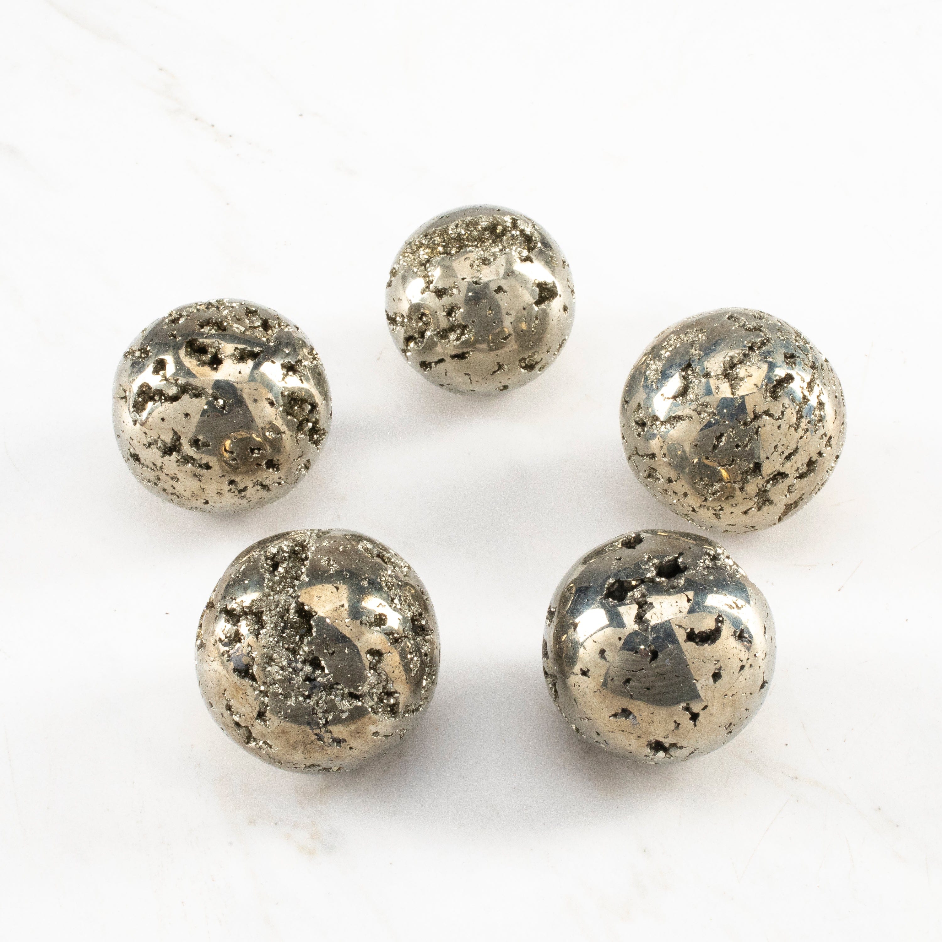 Kalifano Pyrite Pyrite Sphere Carving - 1.75" PCS200