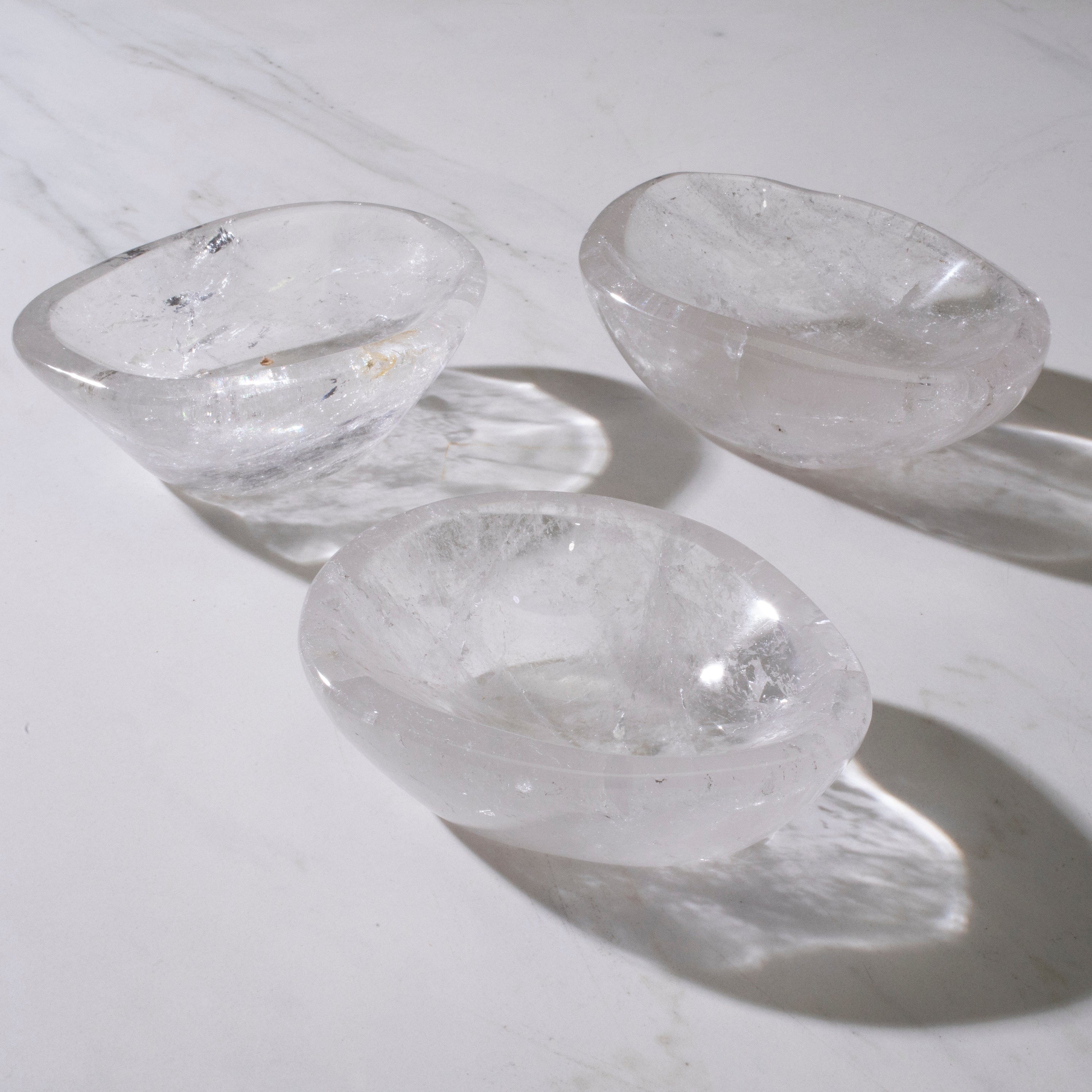 Kalifano Quartz Natural Crystal Quartz Bowl - 400 grams BQ700