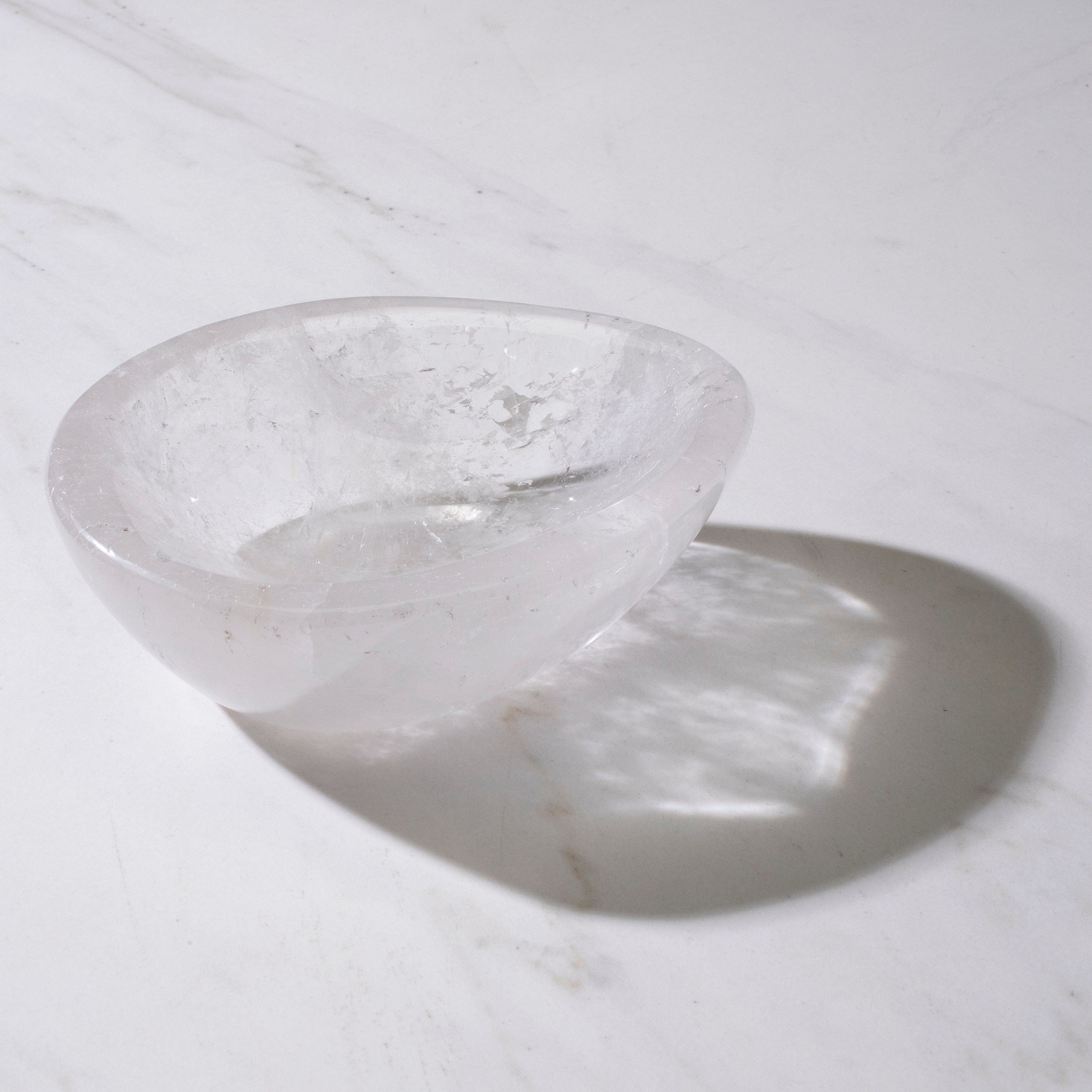 Kalifano Quartz Natural Crystal Quartz Bowl - 400 grams BQ700