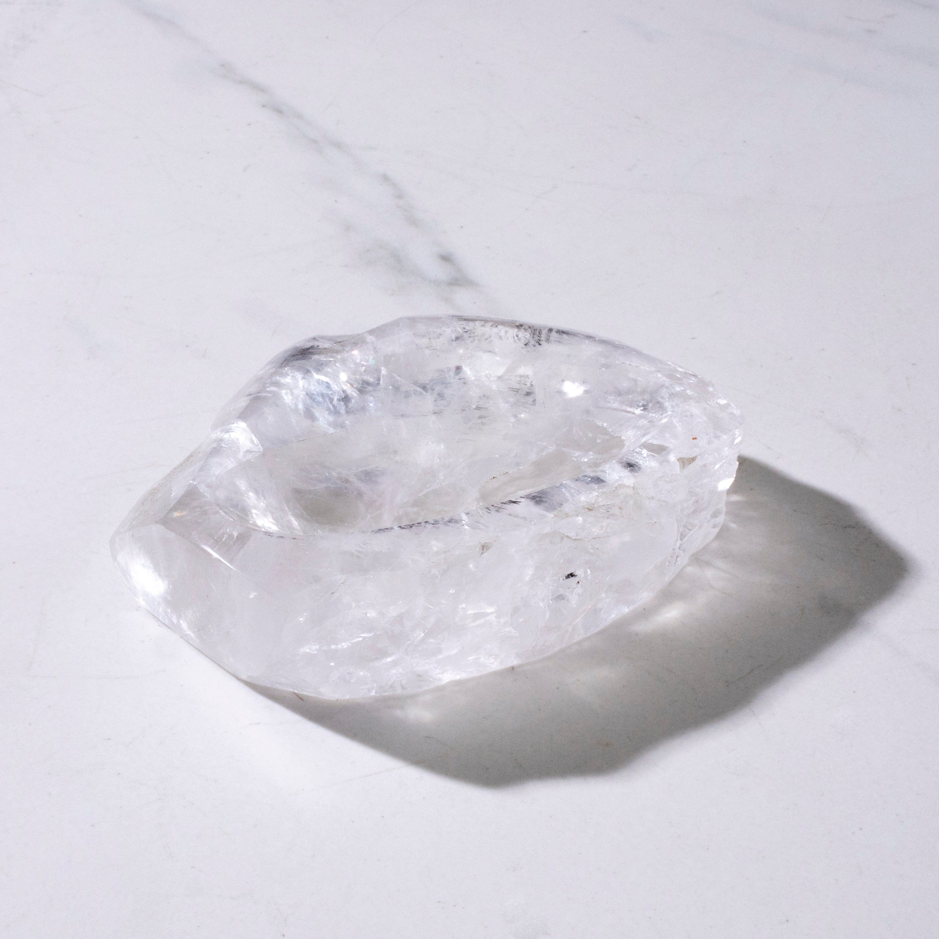 Kalifano Quartz Natural Crystal Quartz Bowl (Rough / Unpolished Edges) - 200 grams BQ500-RG