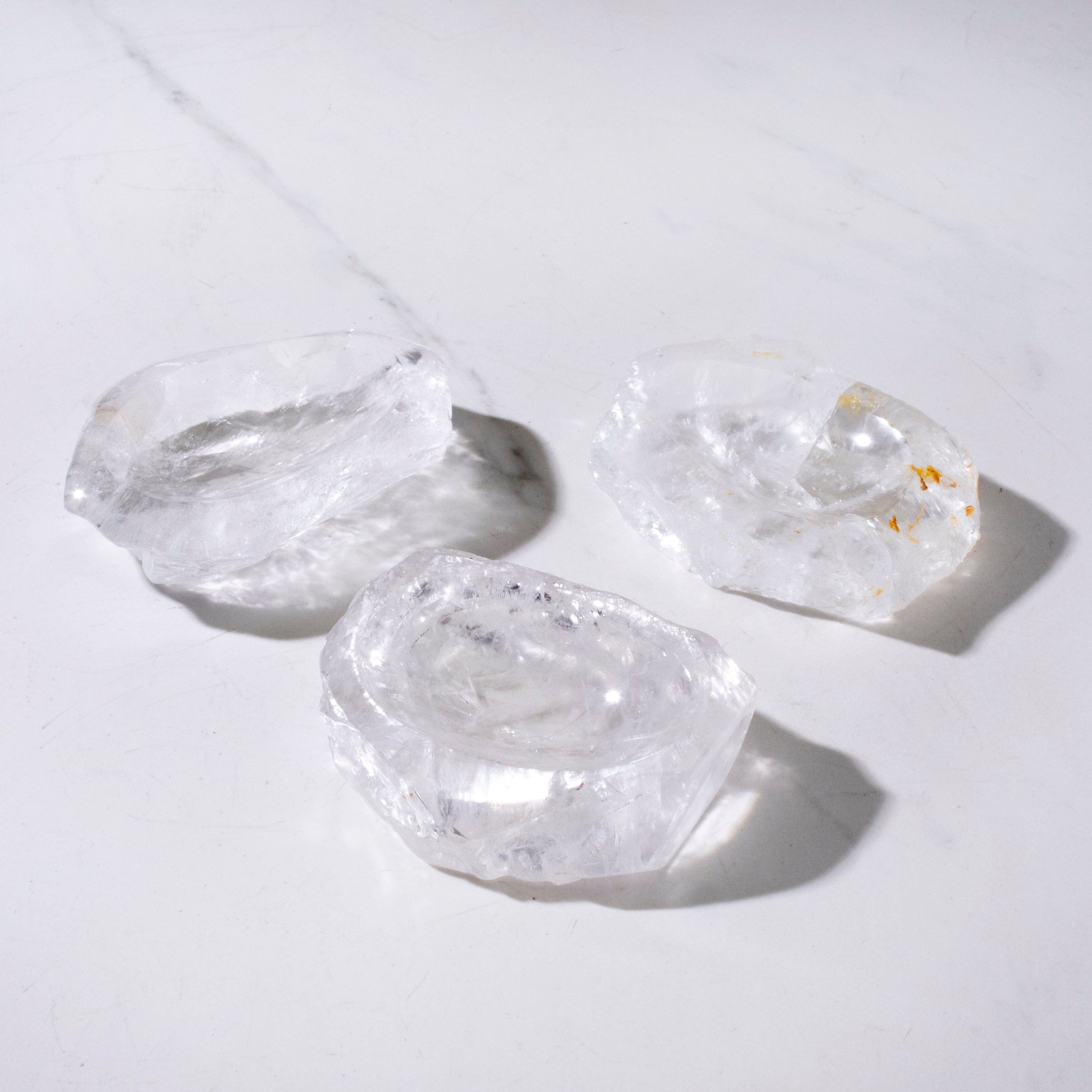 Kalifano Quartz Natural Crystal Quartz Bowl (Rough / Unpolished Edges) - 200 grams BQ500-RG