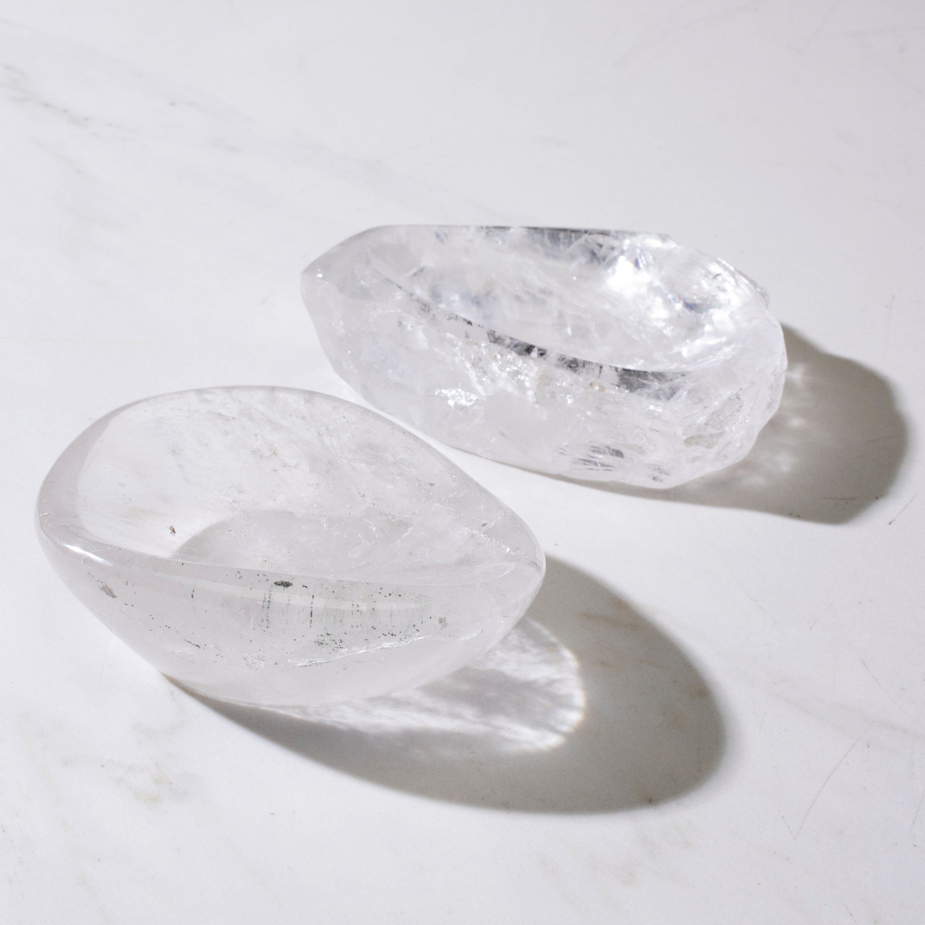 Kalifano Quartz Natural Crystal Quartz Bowl (Rough / Unpolished Edges) - 200 grams BQ500-RG