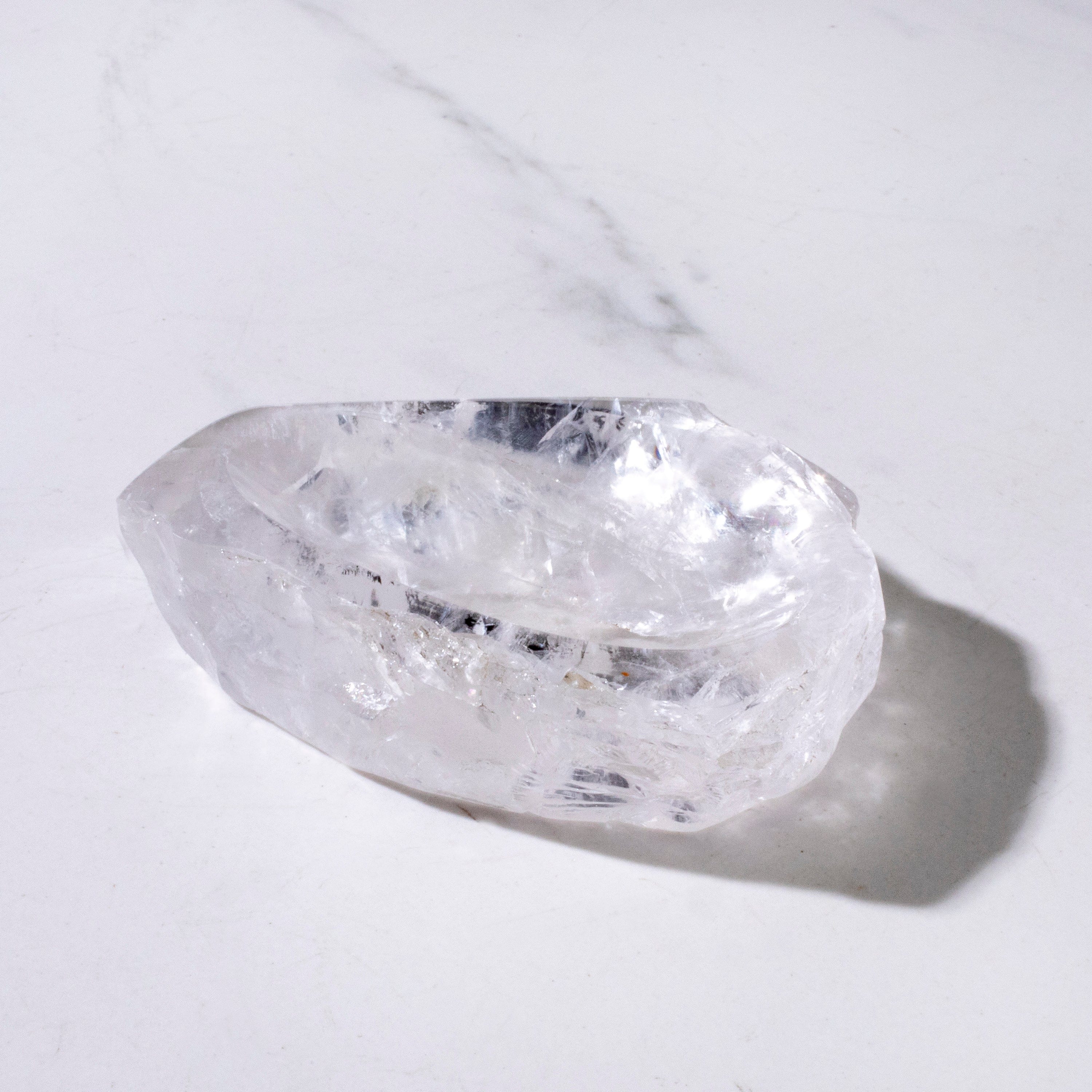 Kalifano Quartz Natural Crystal Quartz Bowl (Rough / Unpolished Edges) - 200 grams BQ500-RG