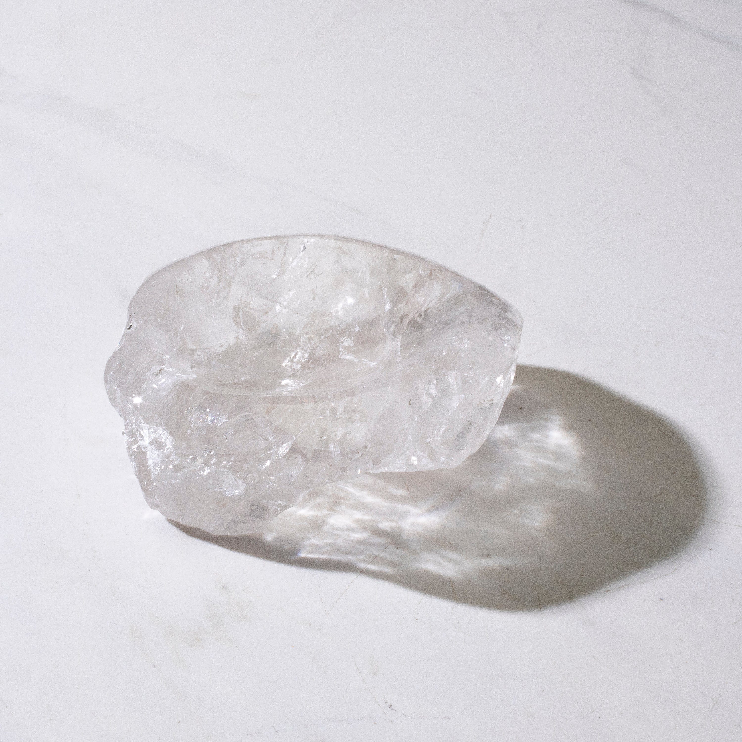 Kalifano Quartz Natural Crystal Quartz Bowl (Rough / Unpolished Edges) - 300 grams BQ600-RG