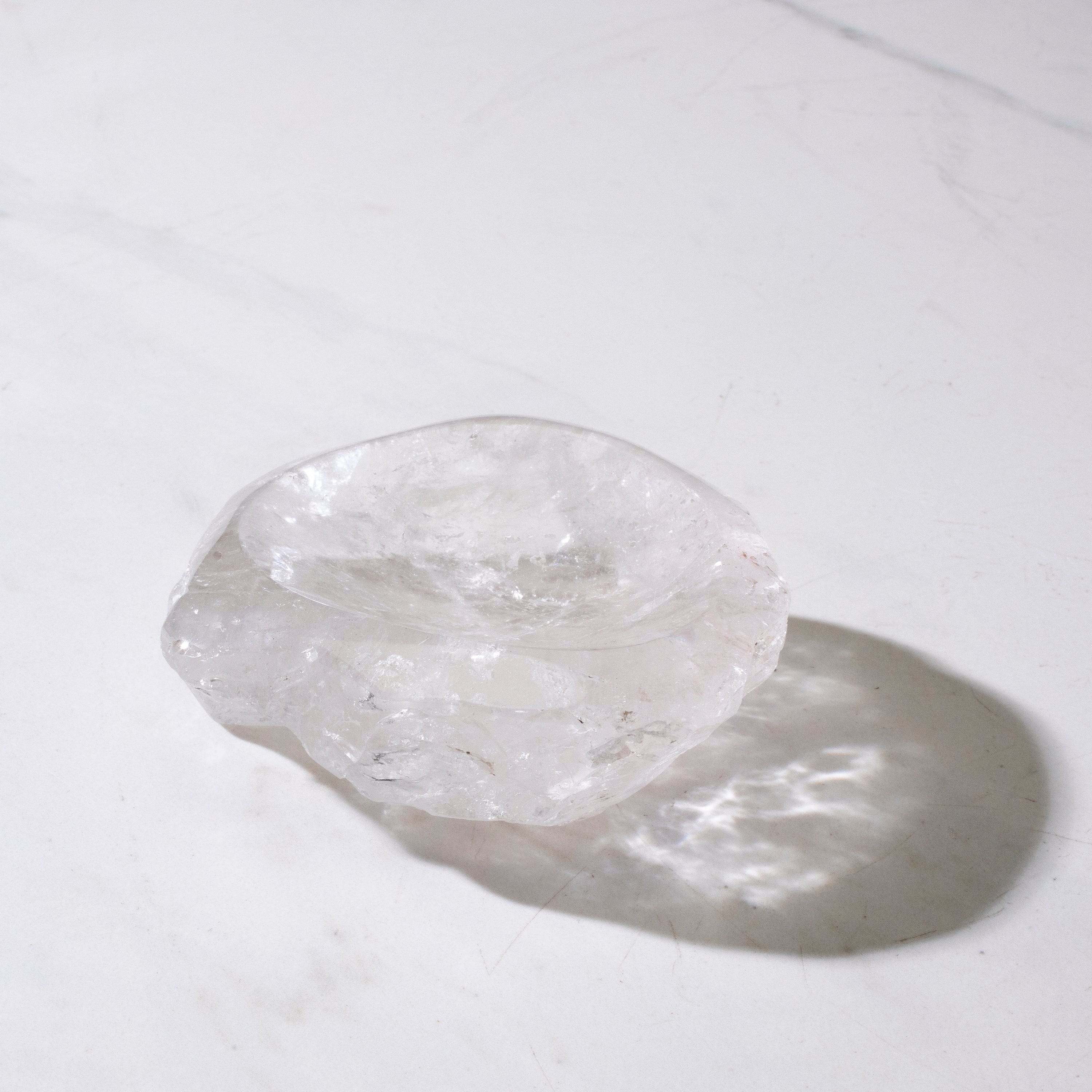 Kalifano Quartz Natural Crystal Quartz Bowl (Rough / Unpolished Edges) - 300 grams BQ600-RG