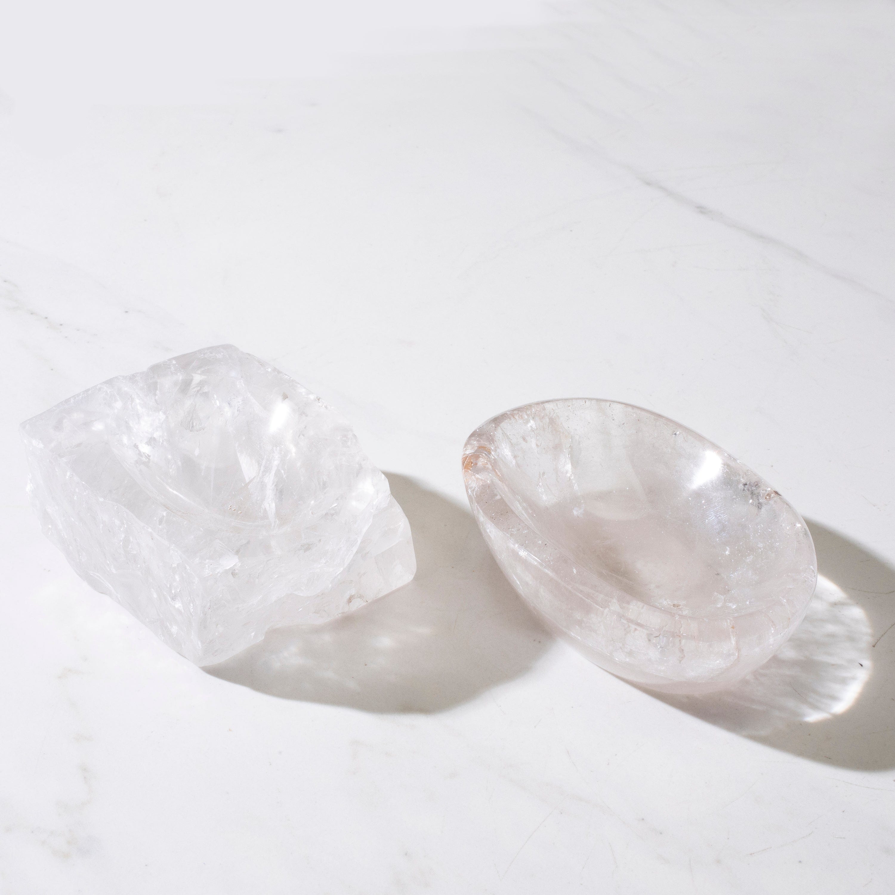 Kalifano Quartz Natural Crystal Quartz Bowl (Rough / Unpolished Edges) - 300 grams BQ600-RG