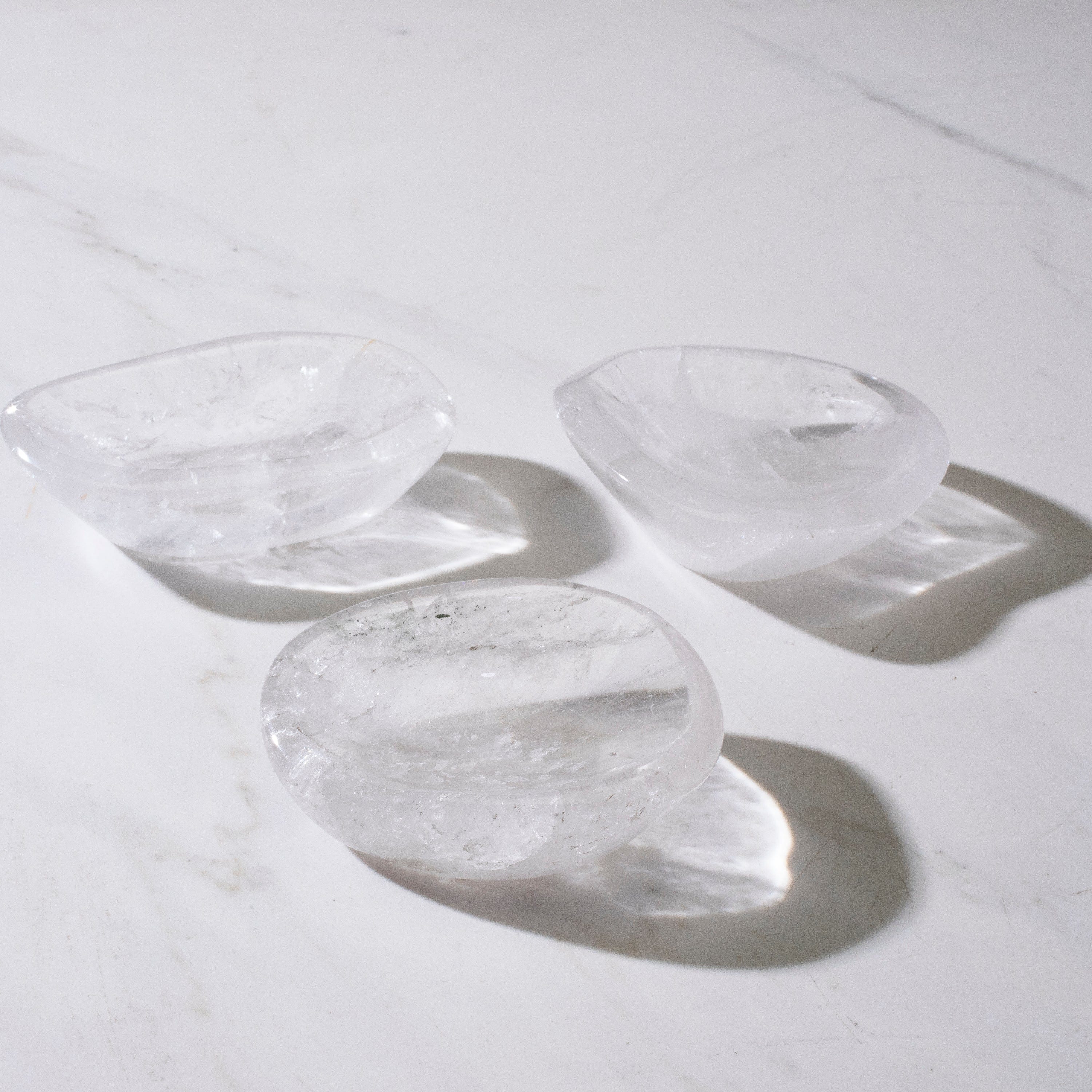 Kalifano Quartz Natural Crystal Quartz Bowl (Smooth / Polished Edges) - 200 grams BQ500-PE