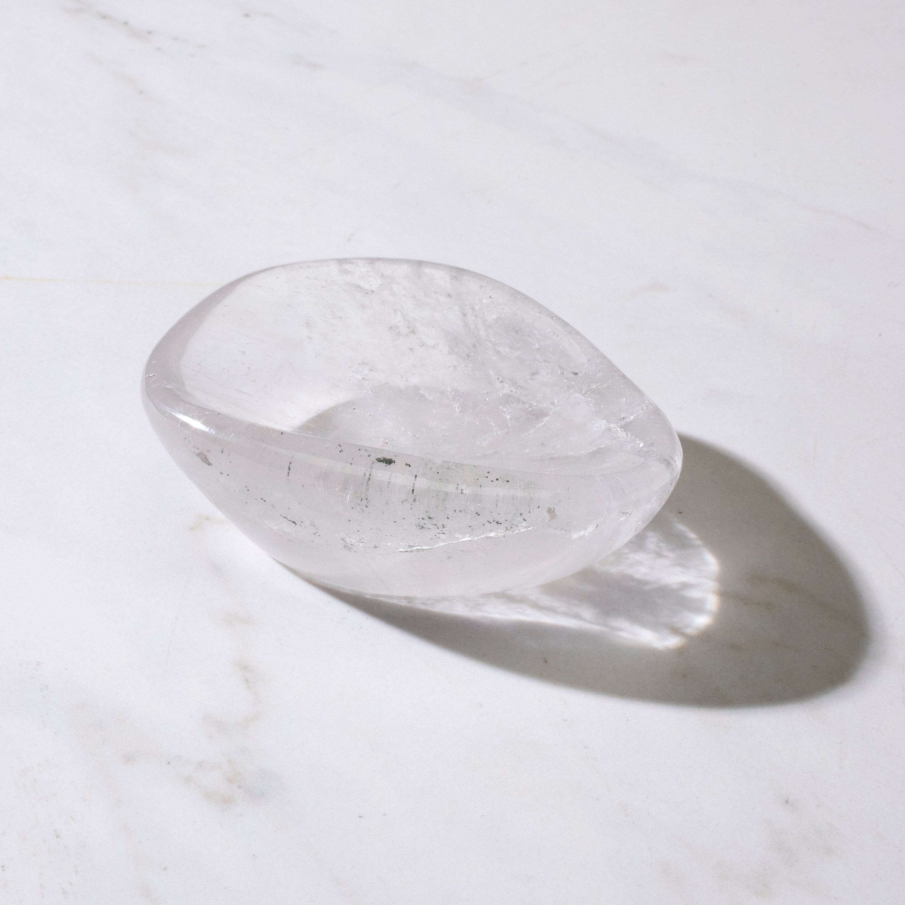 Kalifano Quartz Natural Crystal Quartz Bowl (Smooth / Polished Edges) - 200 grams BQ500-PE