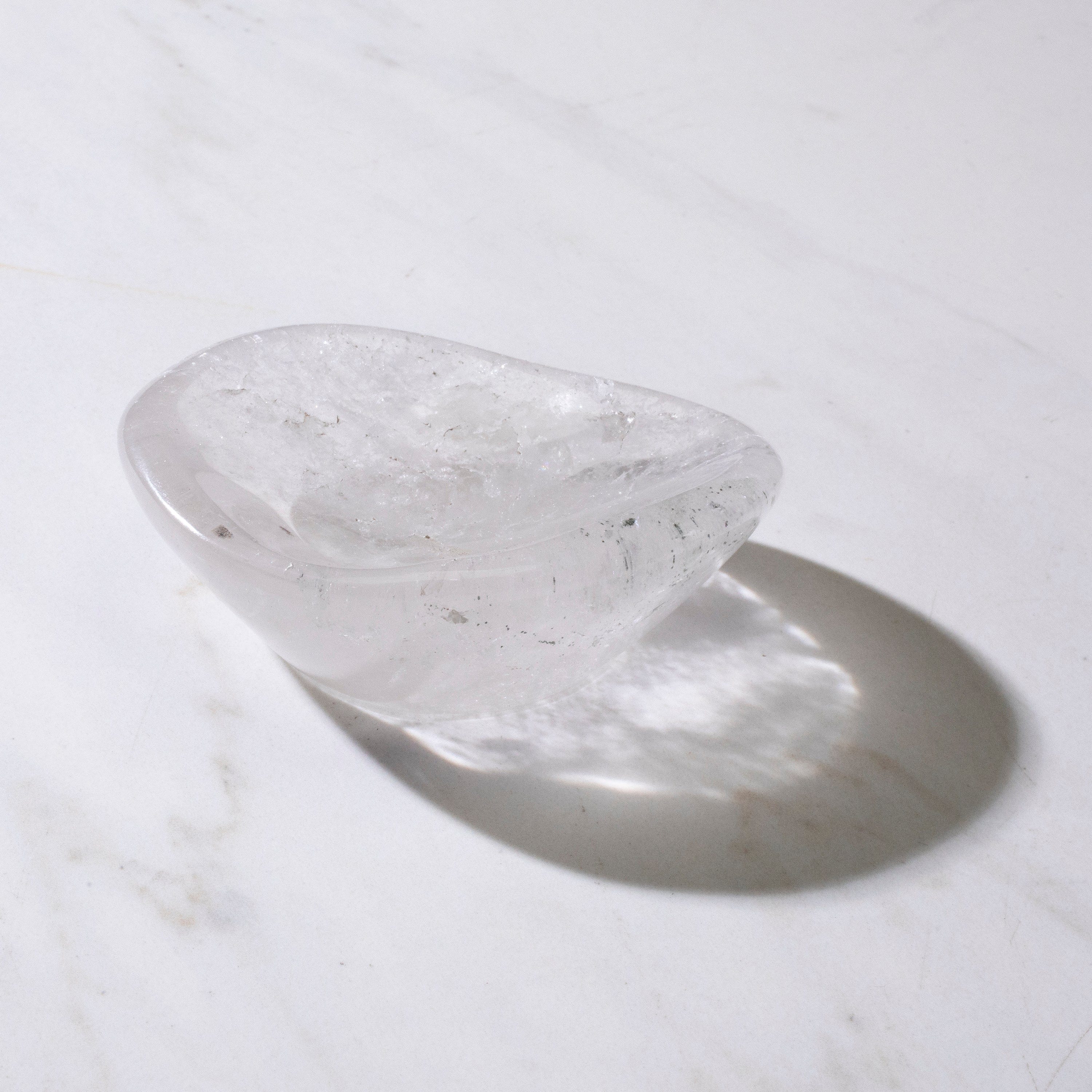 Kalifano Quartz Natural Crystal Quartz Bowl (Smooth / Polished Edges) - 200 grams BQ500-PE