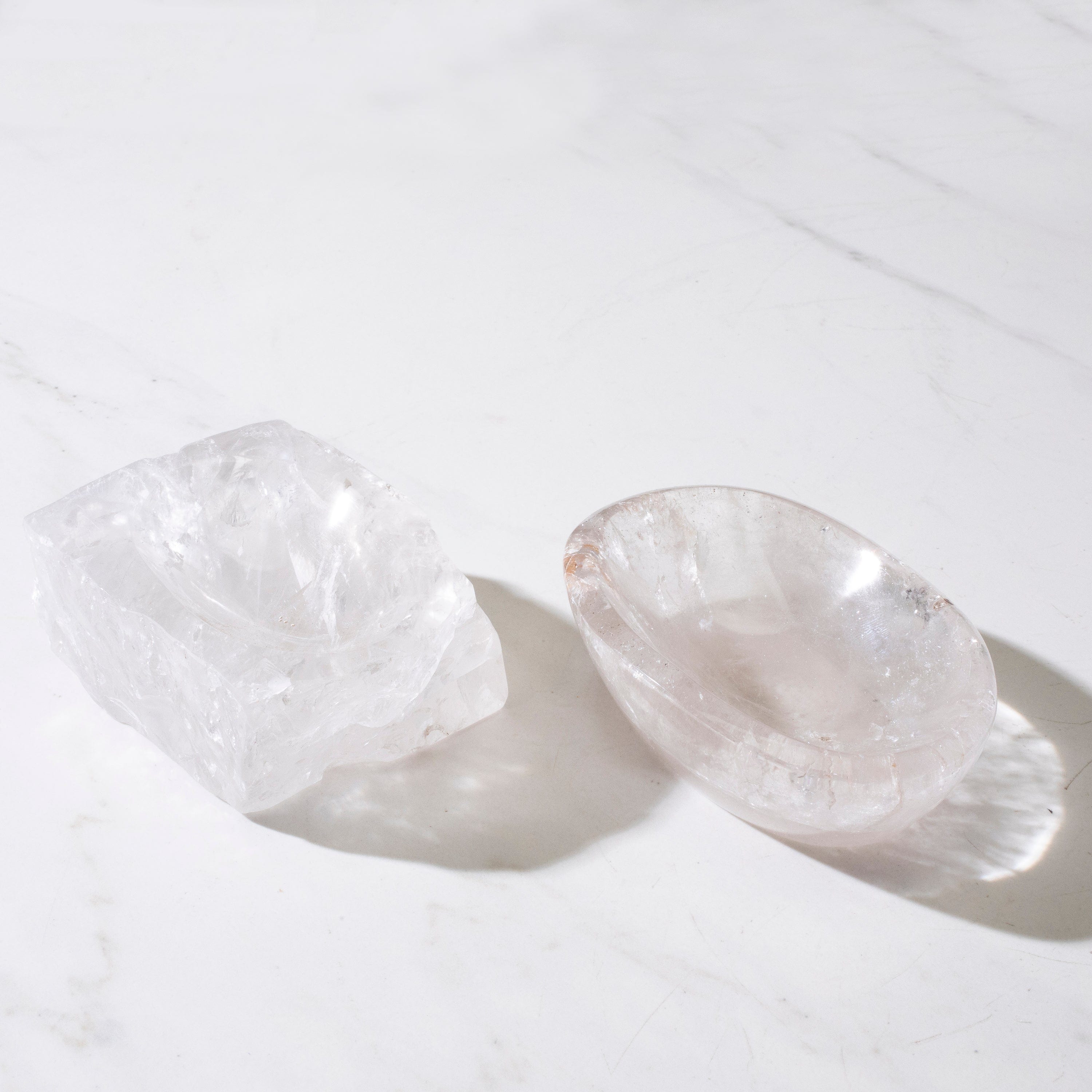 Kalifano Quartz Natural Crystal Quartz Bowl (Smooth / Polished Edges) - 300 grams BQ600-PE