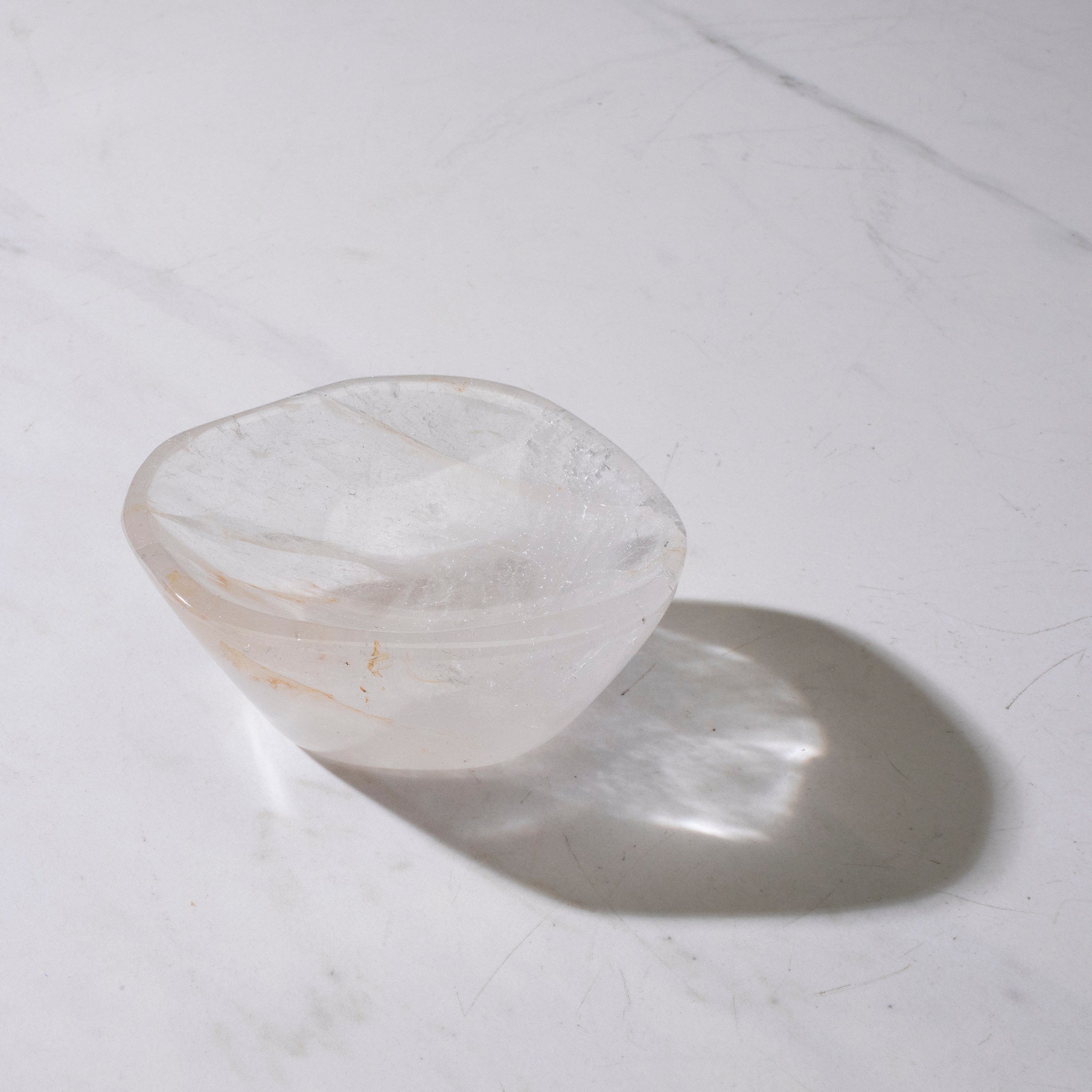 Kalifano Quartz Natural Crystal Quartz Bowl (Smooth / Polished Edges) - 300 grams BQ600-PE