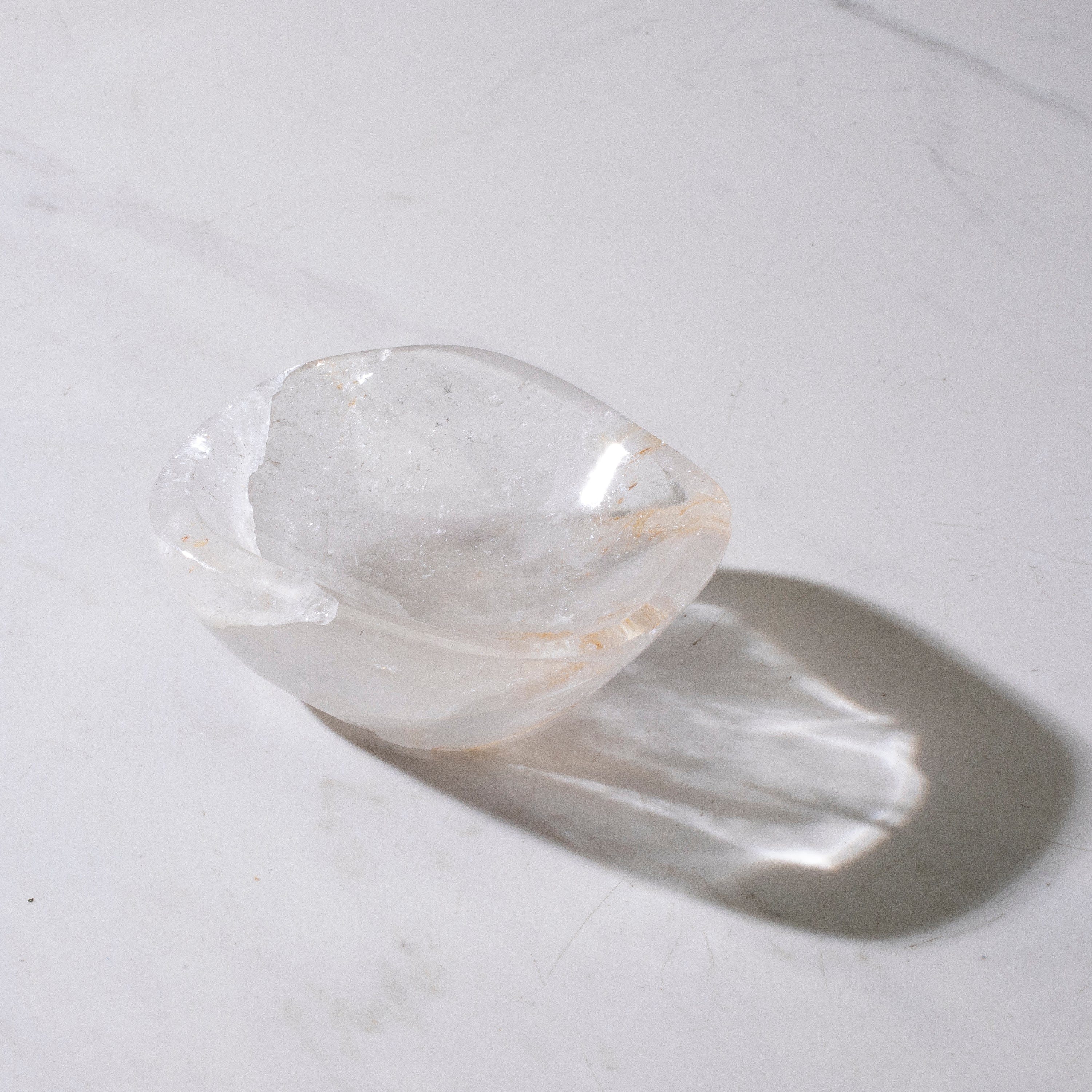 Kalifano Quartz Natural Crystal Quartz Bowl (Smooth / Polished Edges) - 300 grams BQ600-PE