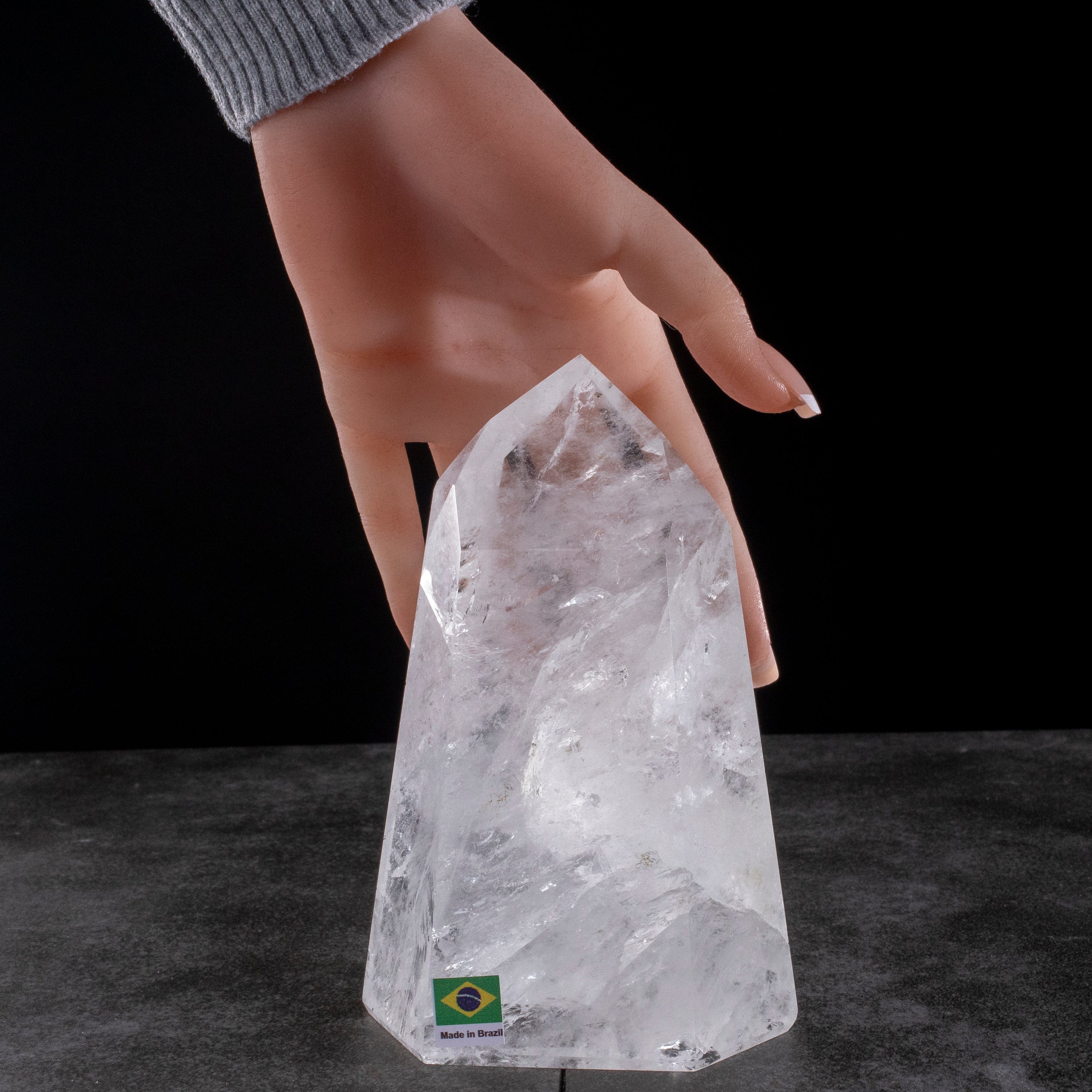 Kalifano Quartz Natural Quartz Obelisk from Brazil - 6" / 1,142 grams QZ1500.010