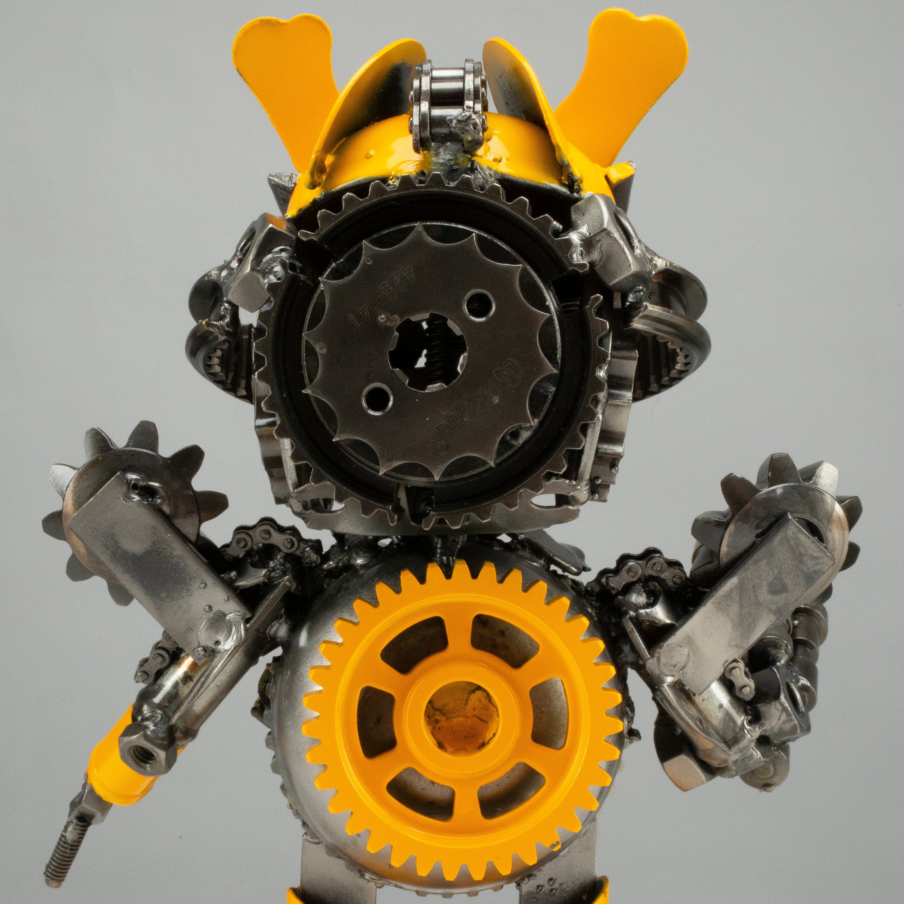 Kalifano Recycled Metal Art 10" BumbleBee Inspired Recycled Metal Sculpture RMS-BB25-S